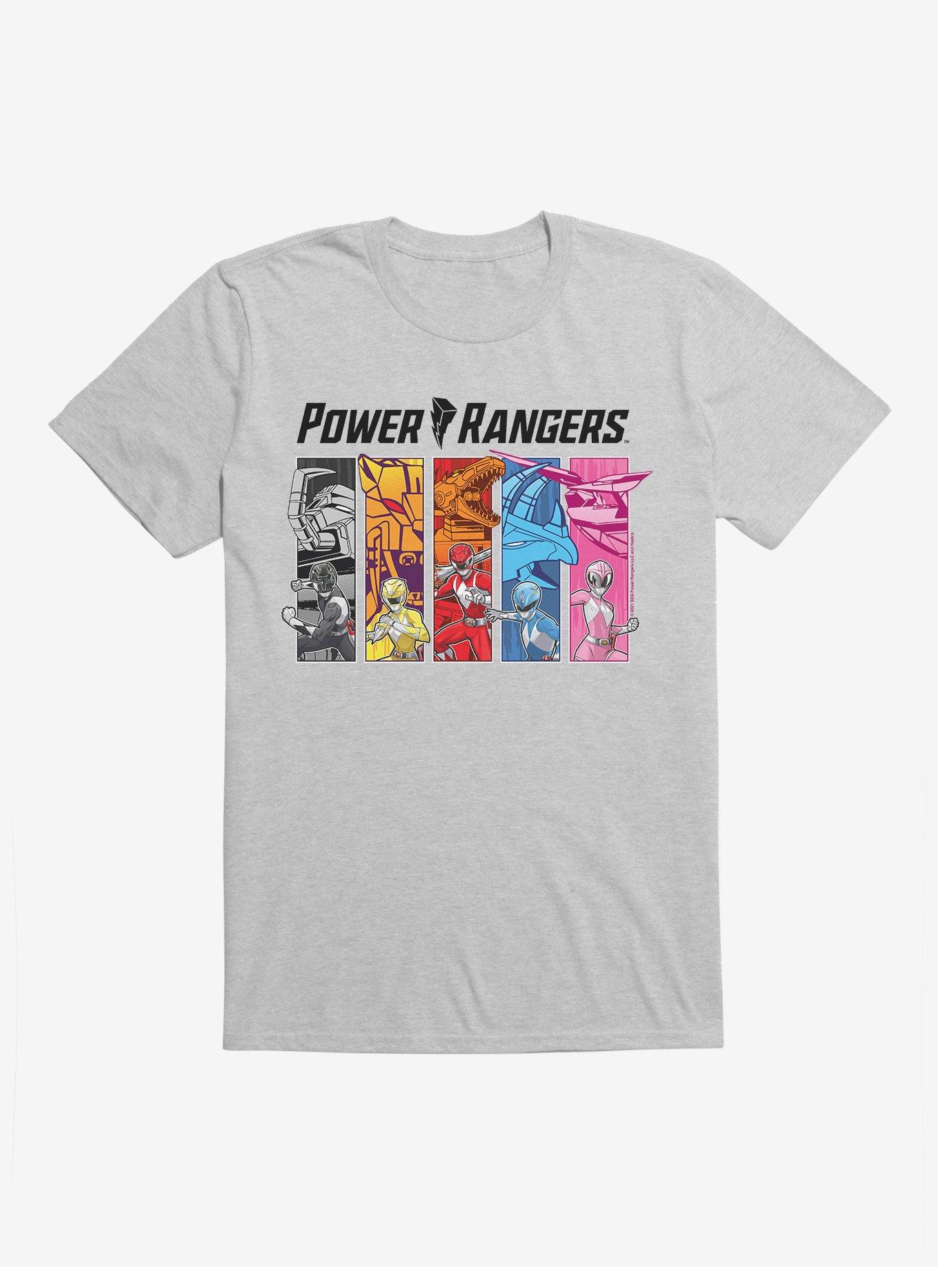 Mighty Morphin Power Rangers Morph Lineup T-Shrt, HEATHER GREY, hi-res