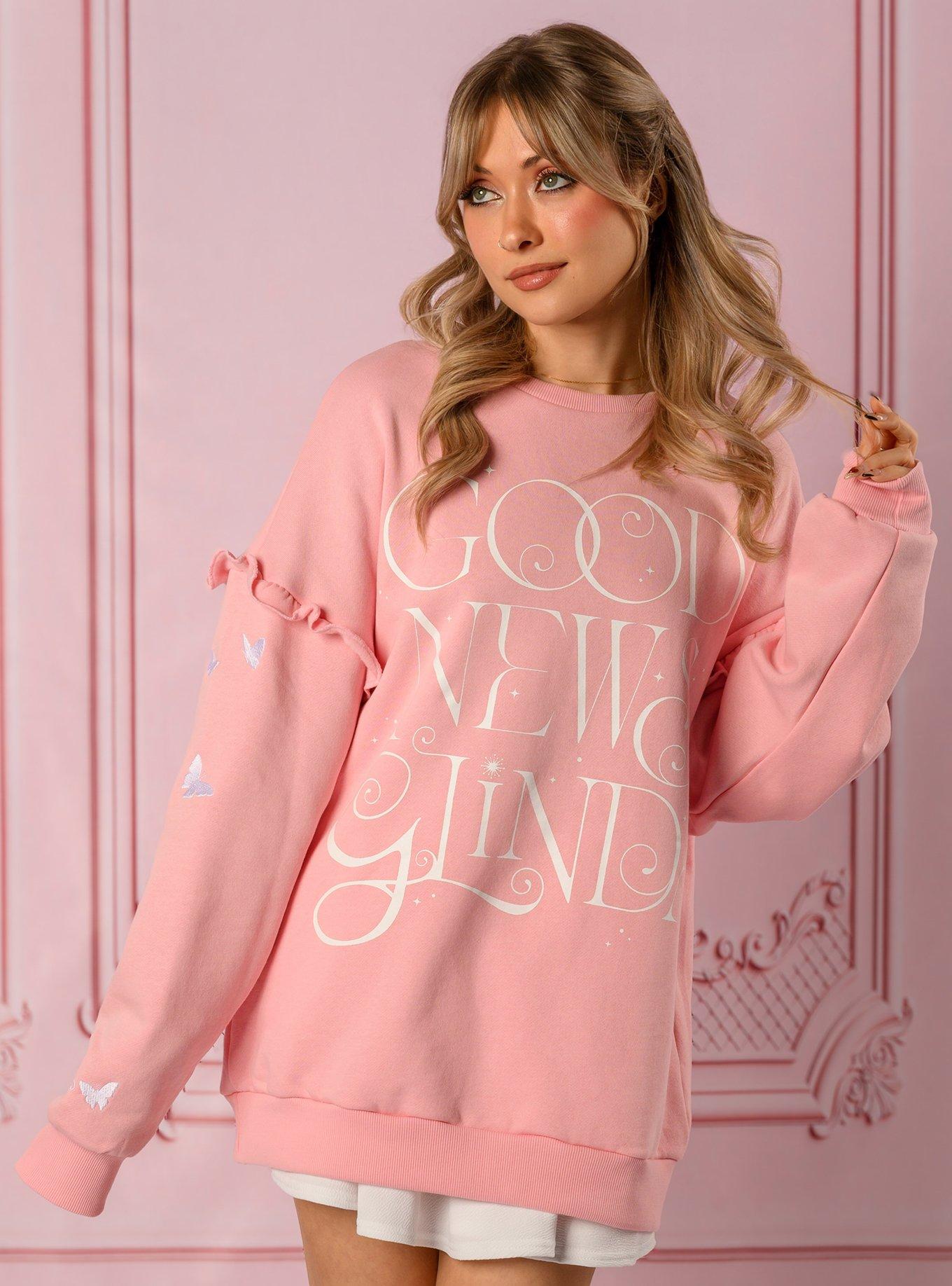 Cakeworthy Wicked Glinda Good News Crewneck, LIGHT PINK, hi-res