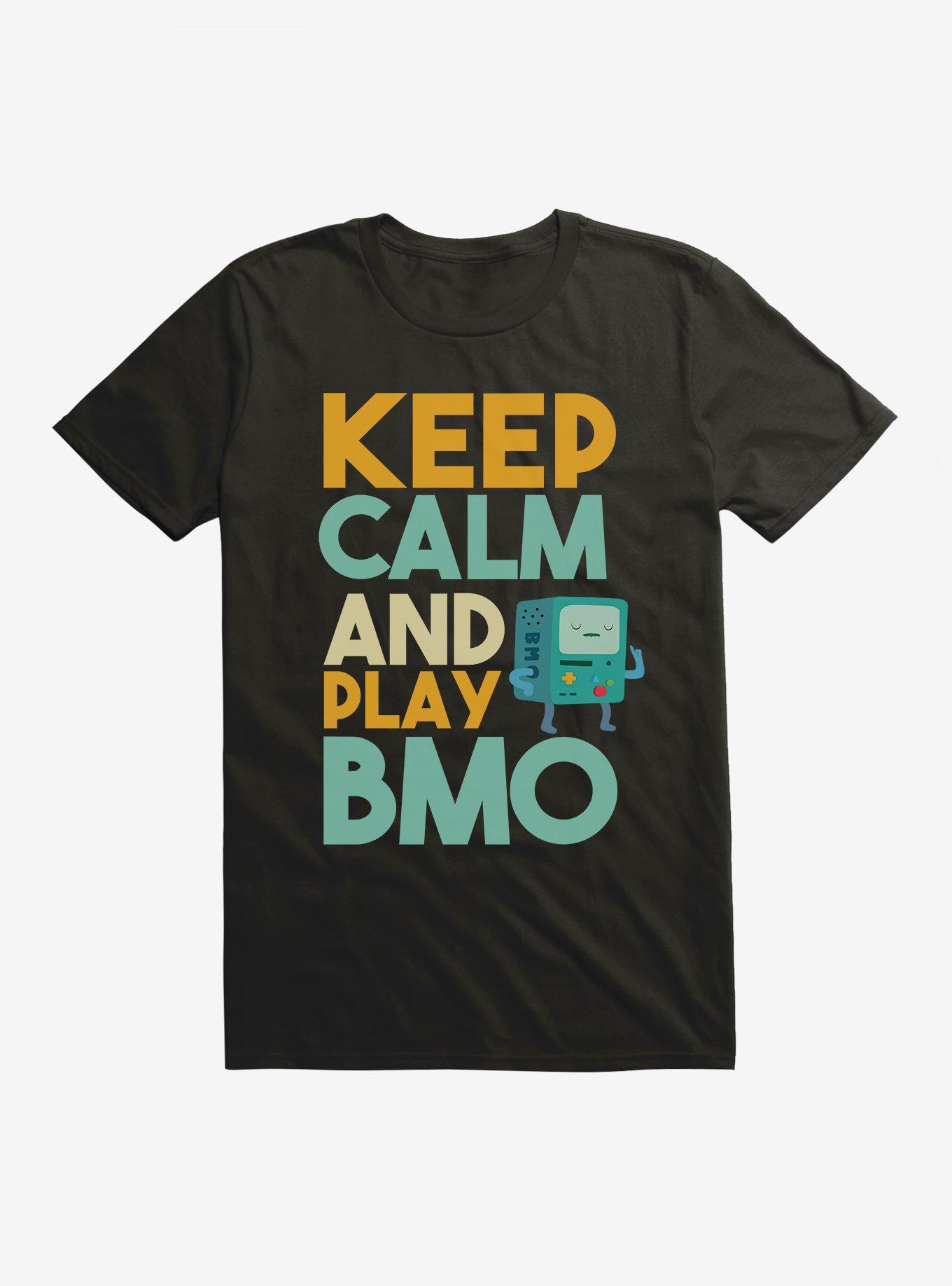 Adventure Time Keep Calm And Play BMO T-Shirt, BLACK, hi-res