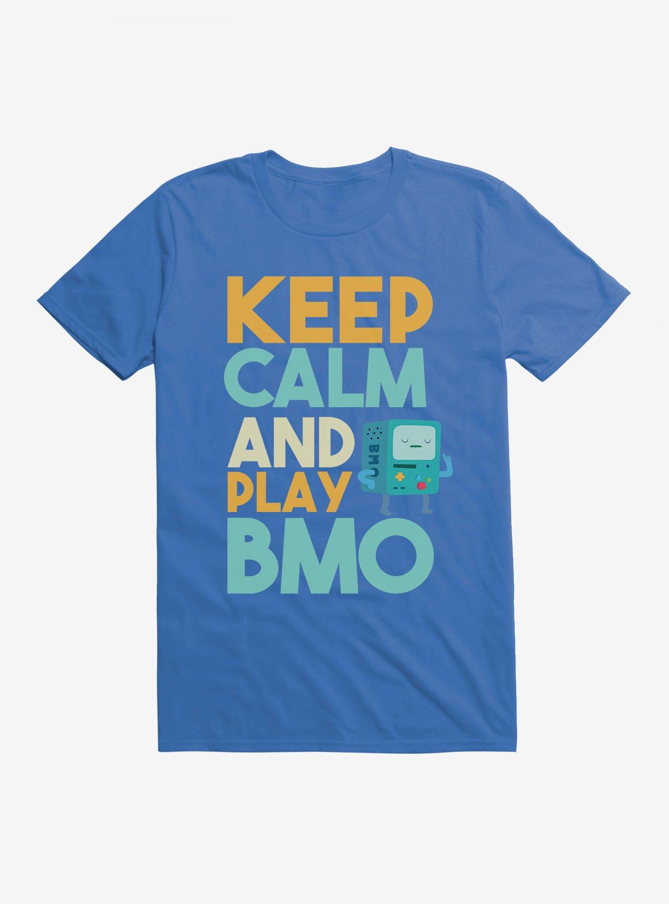 Adventure Time Keep Calm And Play BMO T-Shirt, ROYAL, hi-res