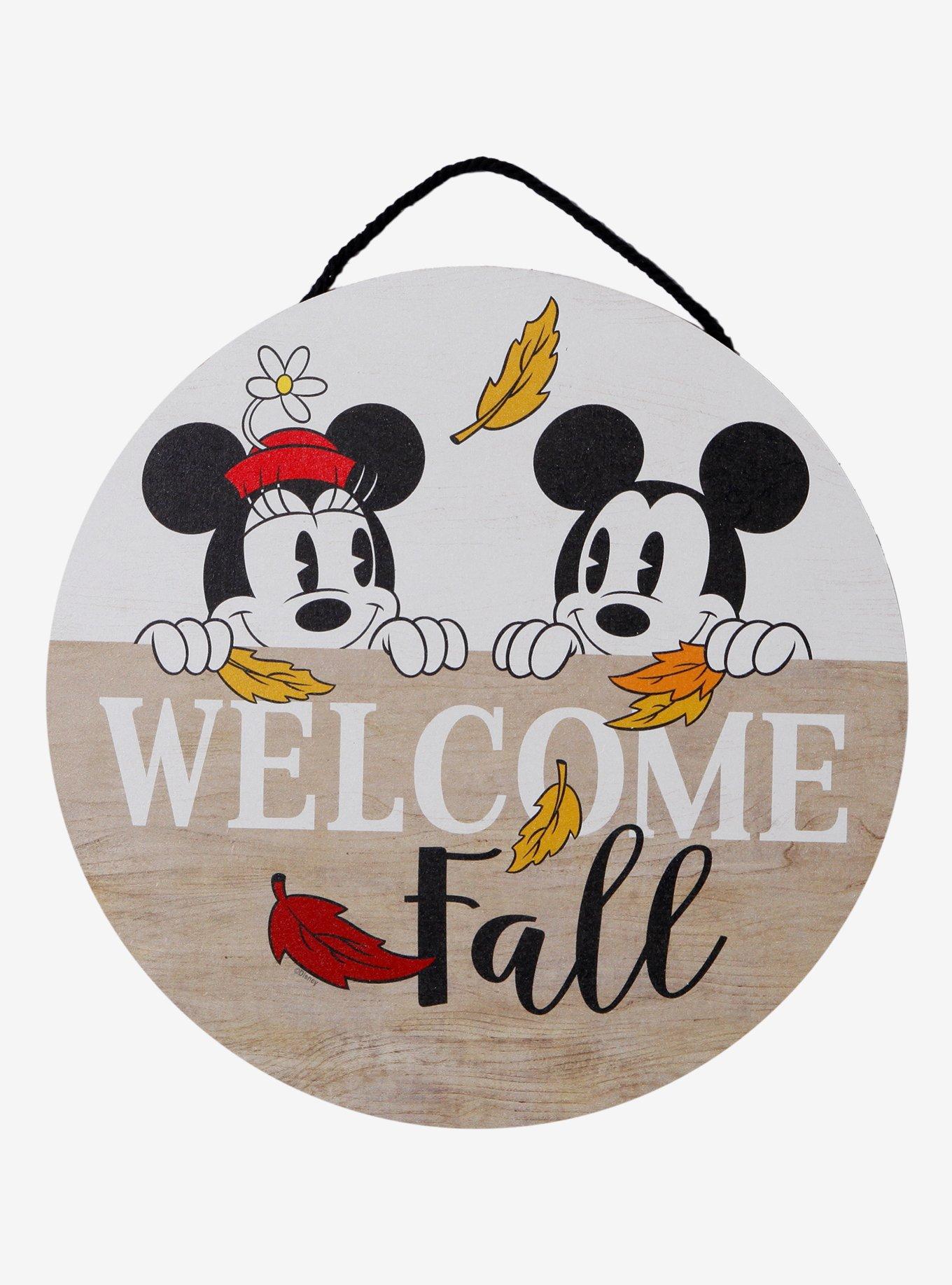 Disney Mickey & Minnie Welcome Fall Wall Sign, , hi-res