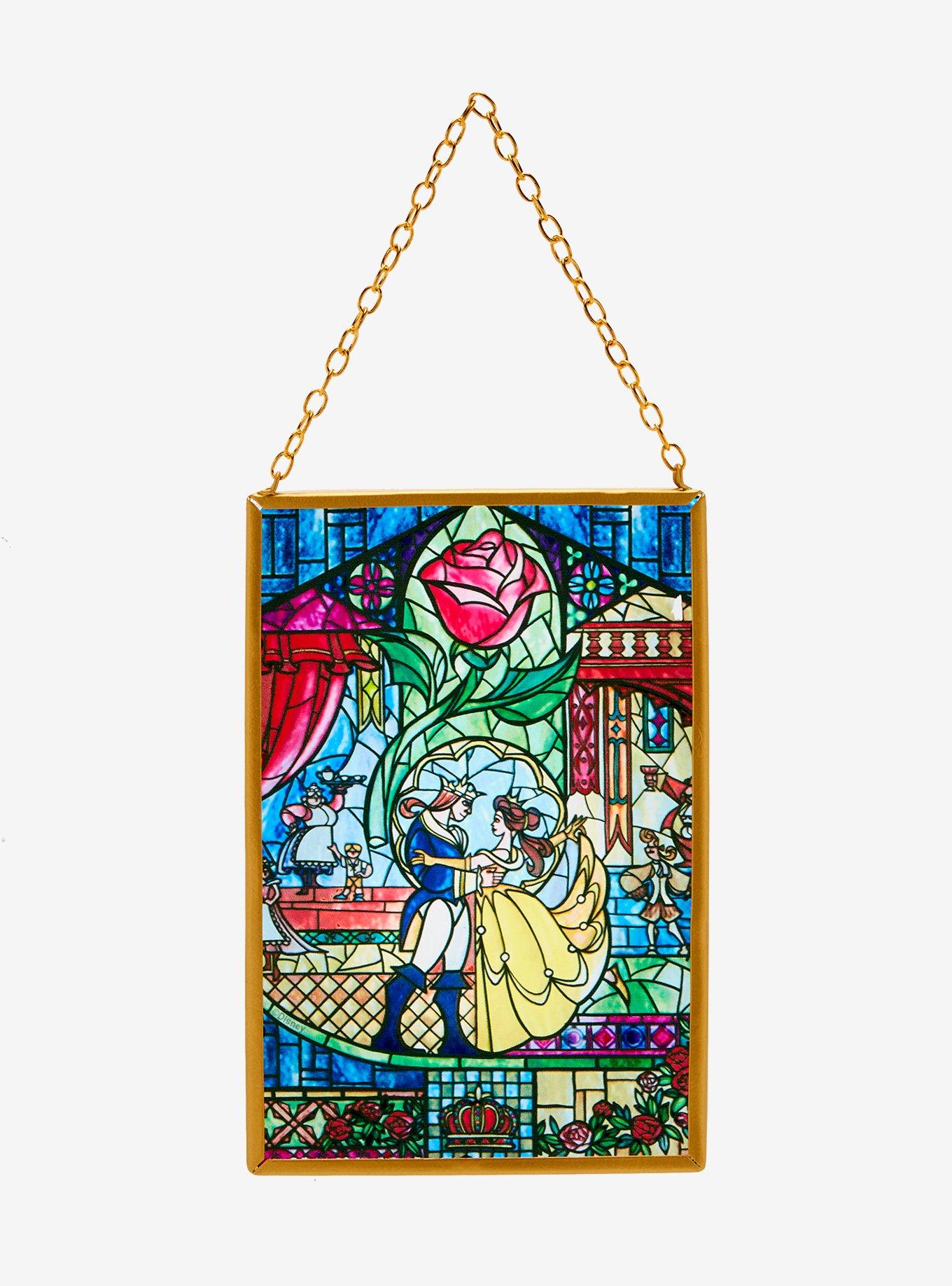 Disney Beauty and the Beast Stained Glass Scene Wall Hanging, , hi-res