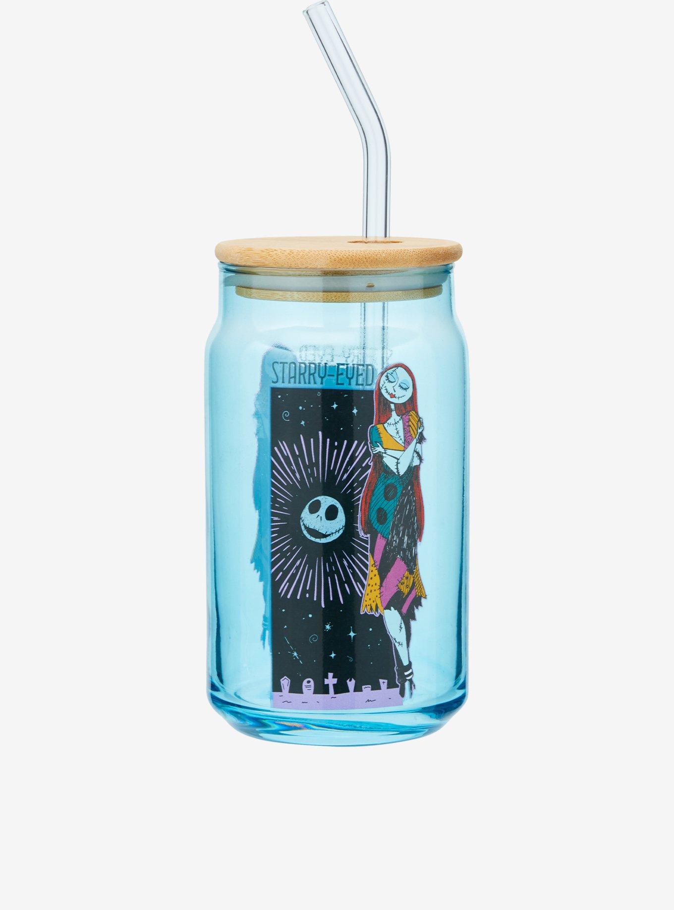 Disney The Nightmare Before Christmas Sally & Jack Glass Cup with Straw, , hi-res