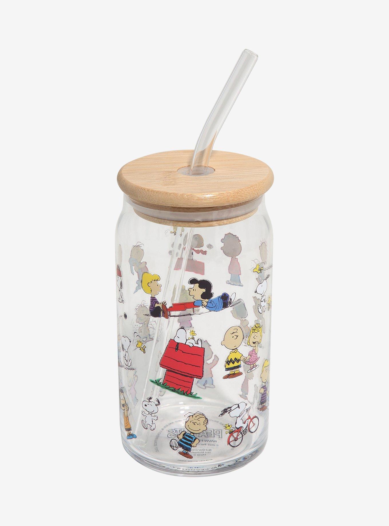 Peanuts Gang Glass Tumbler with Straw, , hi-res