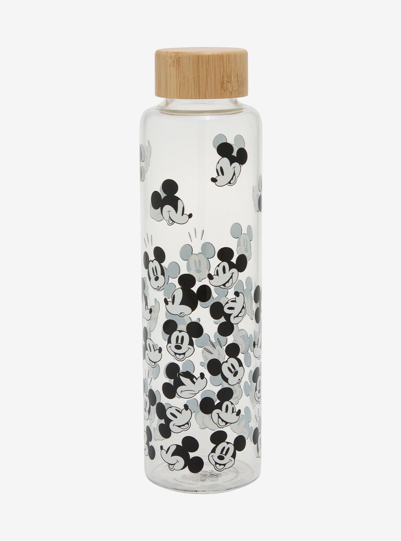 Disney Mickey Mouse Faces Allover Print Glass Water Bottle, , hi-res