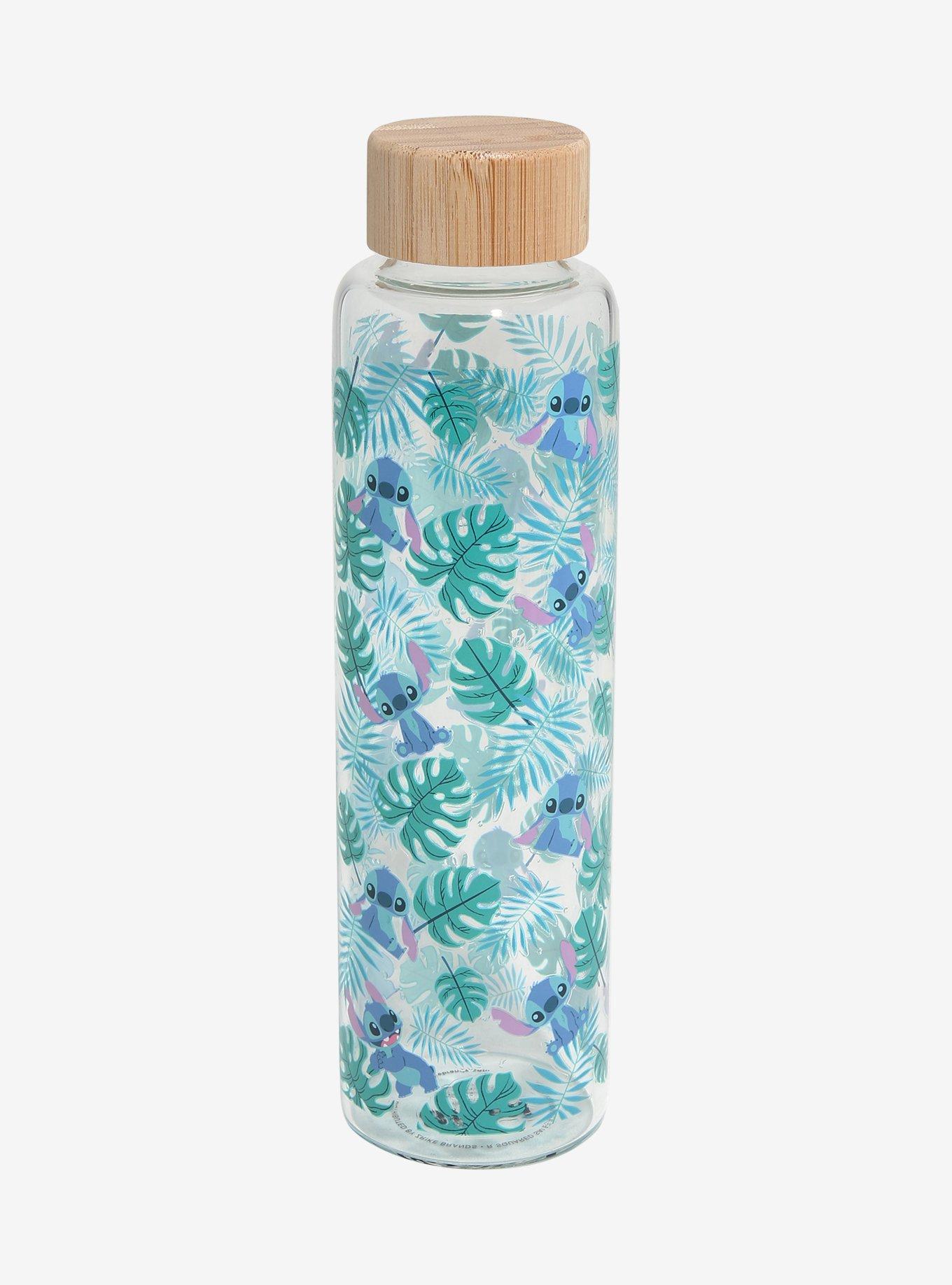 Disney Lilo & Stitch Palm Frond Stitch Glass Water Bottle, , hi-res