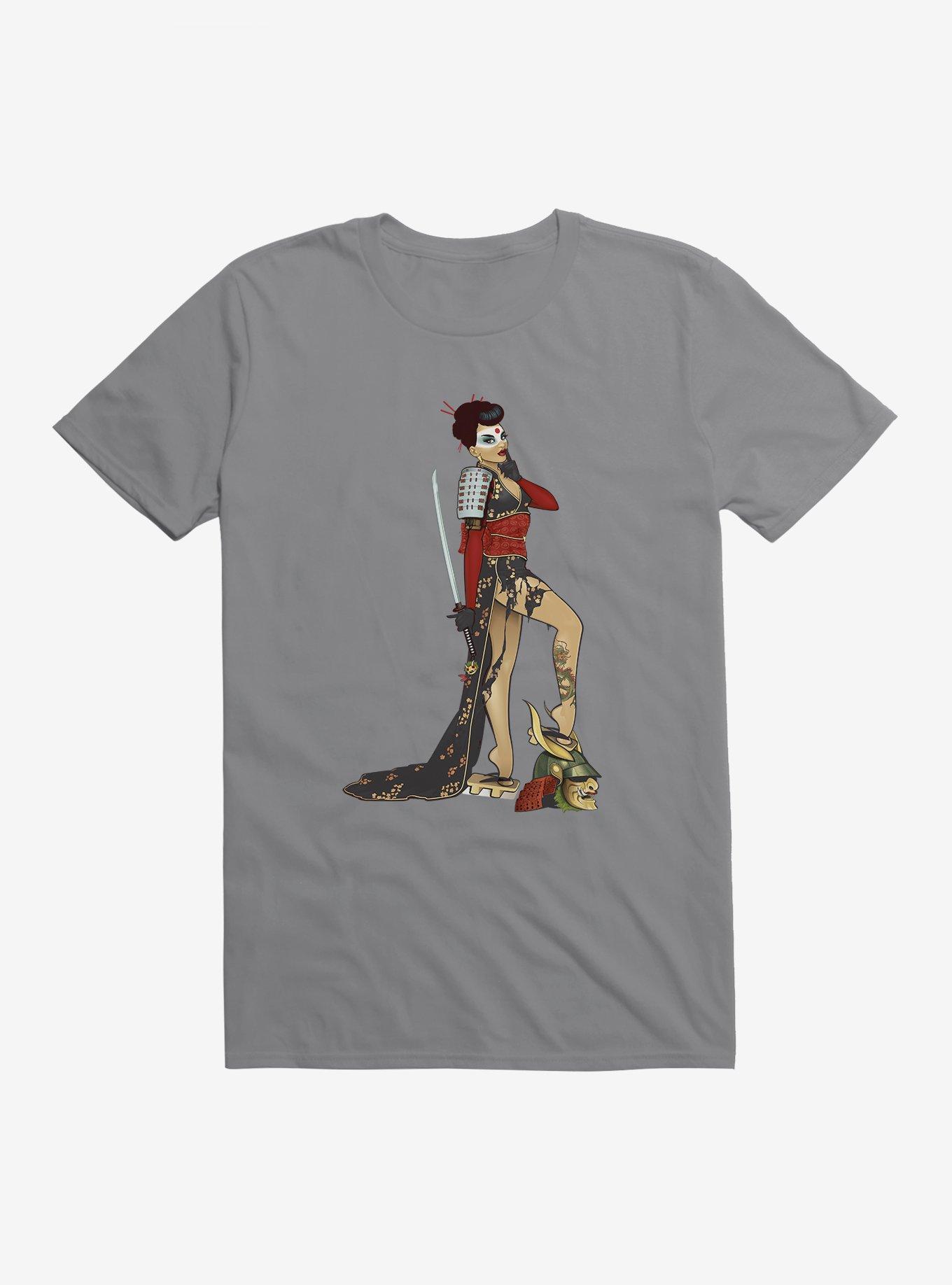 DC Comics Bombshells Meet Katana T-Shirt, STORM GREY, hi-res