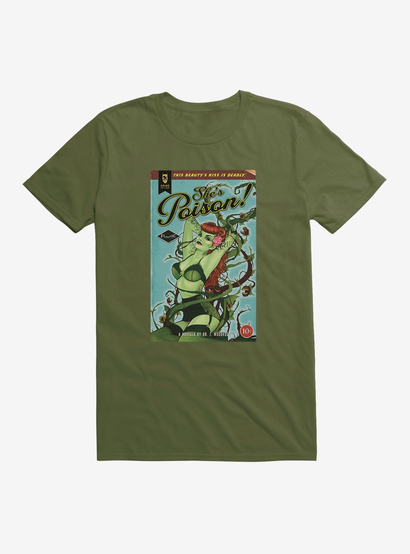DC Comics Bombshells Poison Ivy Comic Cover T-Shirt, MILITARY GREEN, hi-res