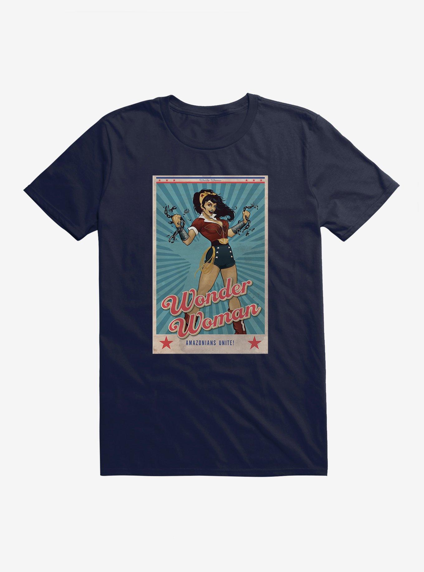 DC Comics Bombshells Wonder Woman Amazonians Unite T-Shirt, NAVY, hi-res