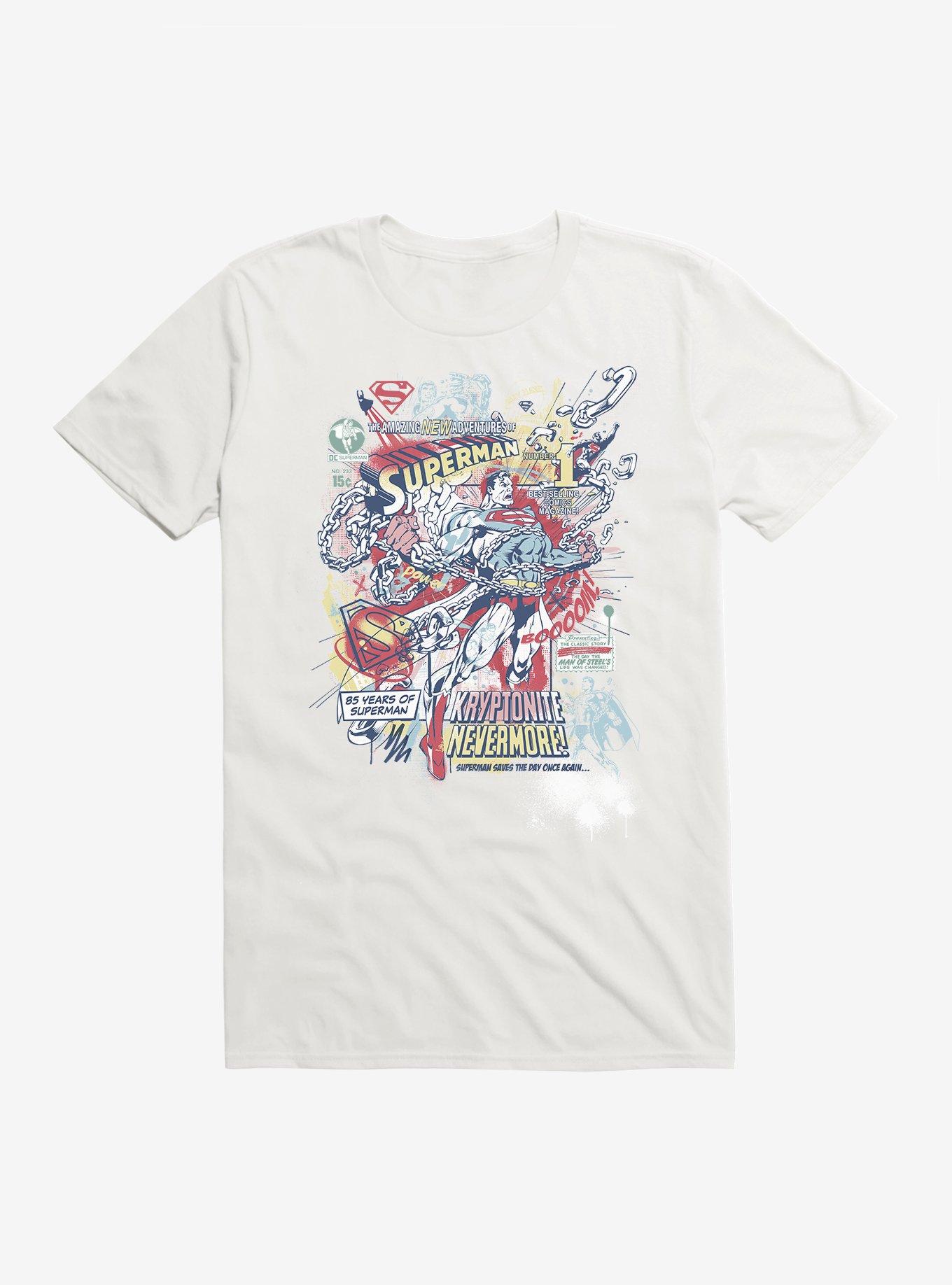 DC Comics Superman 85 Years Kryptonite Nevermore T-Shirt, WHITE, hi-res