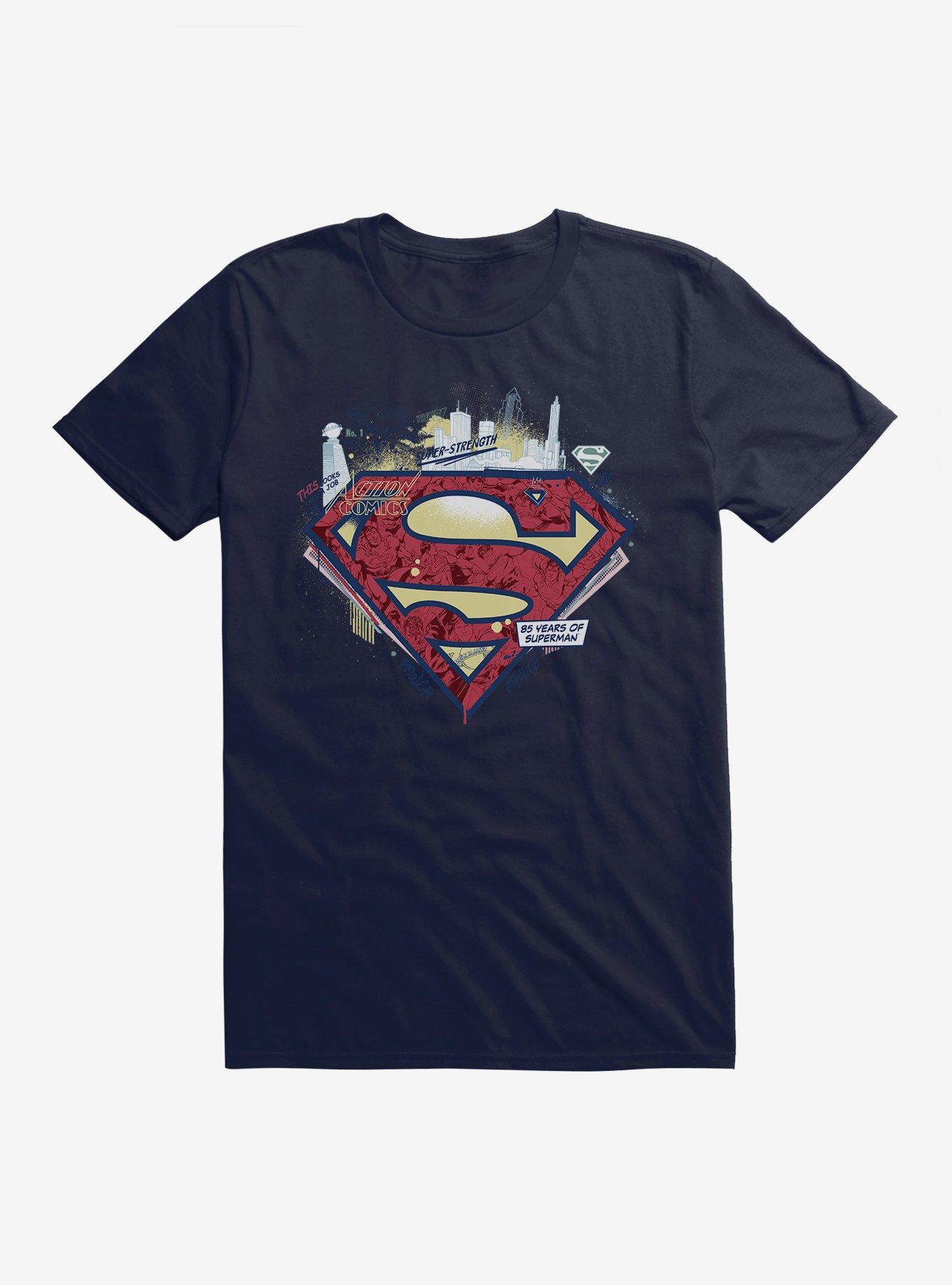 DC Comics Superman 85 Years Symbol T-Shirt, NAVY, hi-res