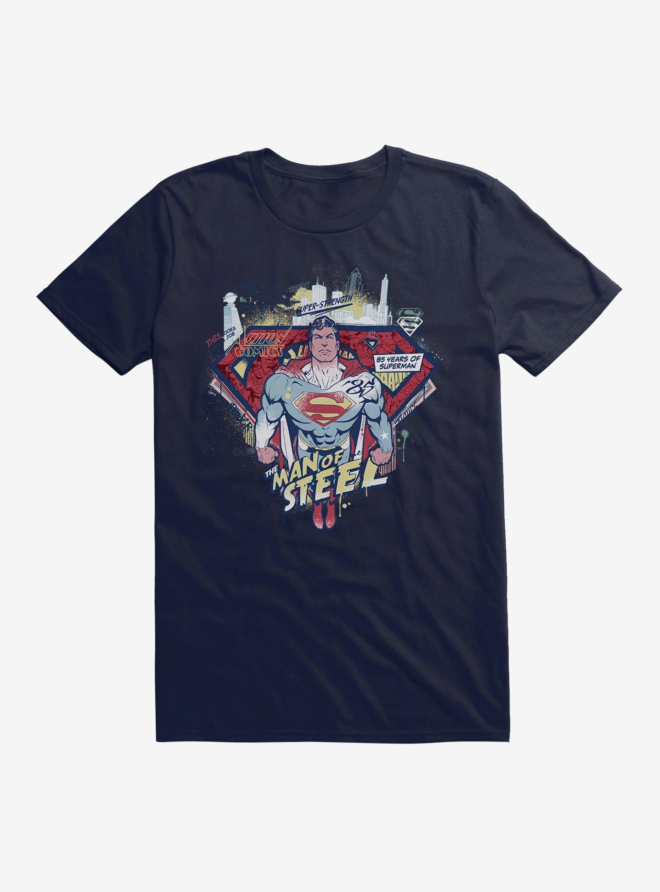 DC Comics Superman 85 Years The Man Of Steel T-Shirt, NAVY, hi-res
