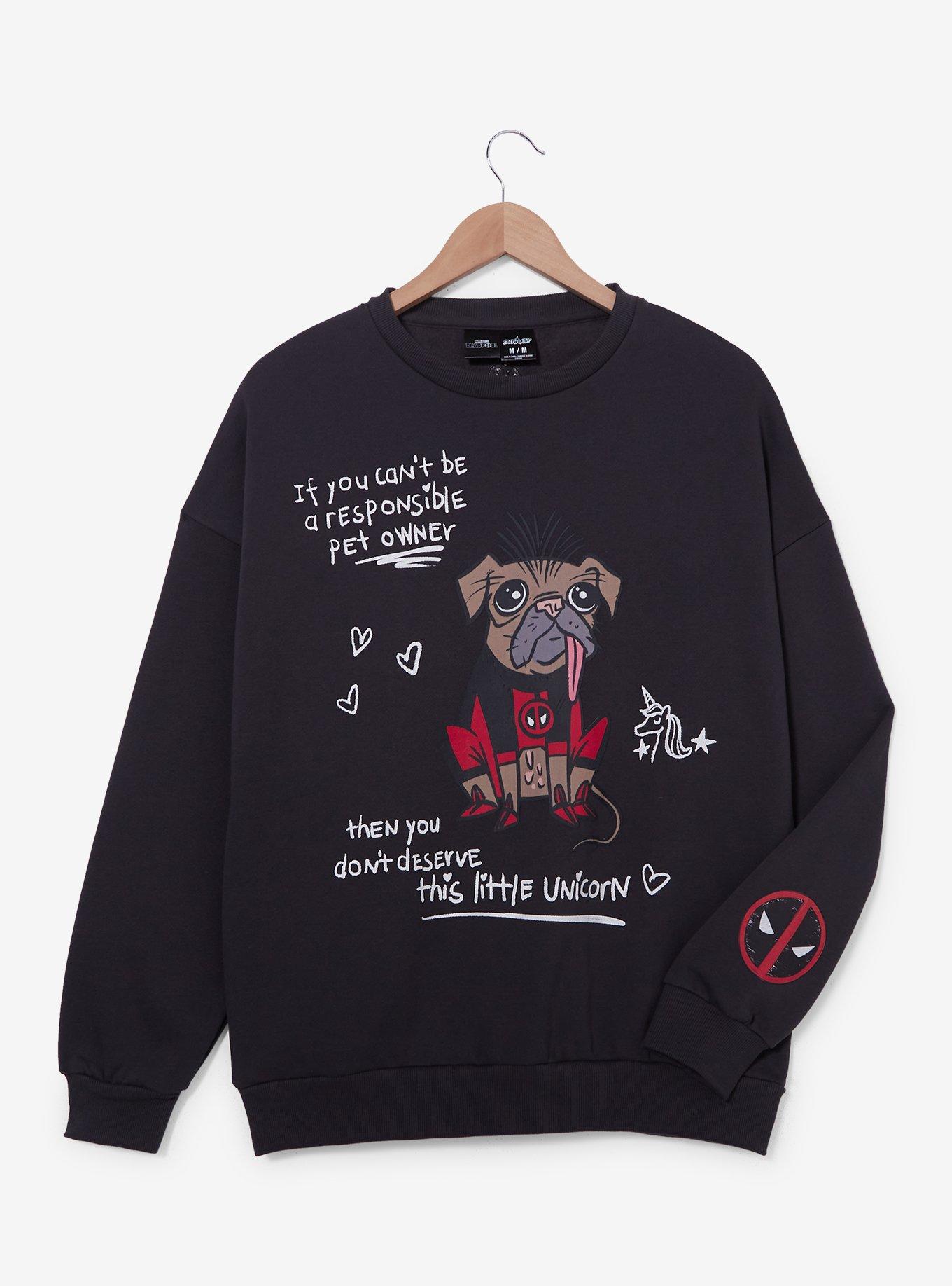 Cakeworthy Marvel Deadpool Dogpool Little Unicorn Crewneck, MULTI, hi-res