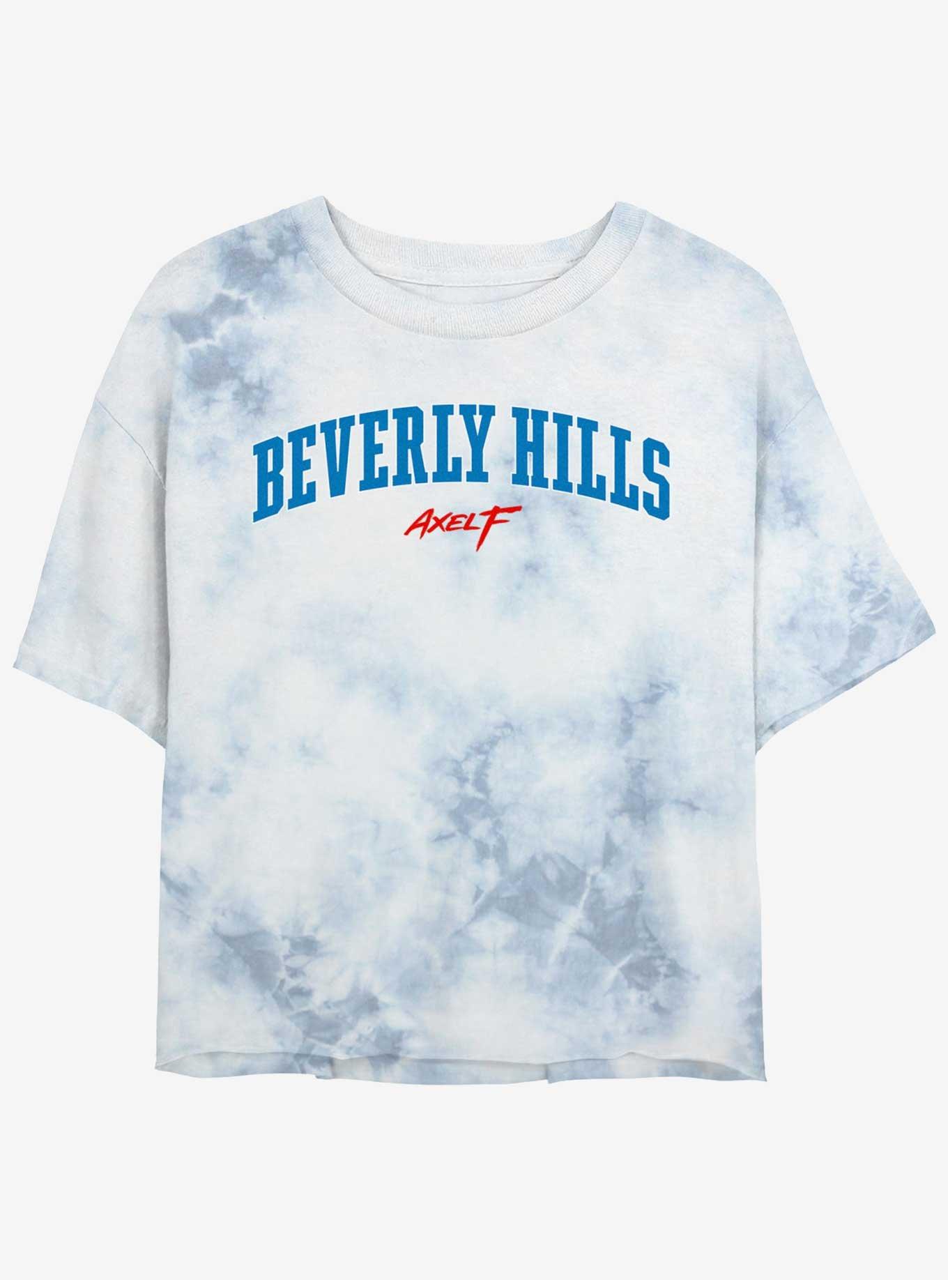 Beverly Hills Cop Collegiate Womens Tie-Dye Crop T-Shirt