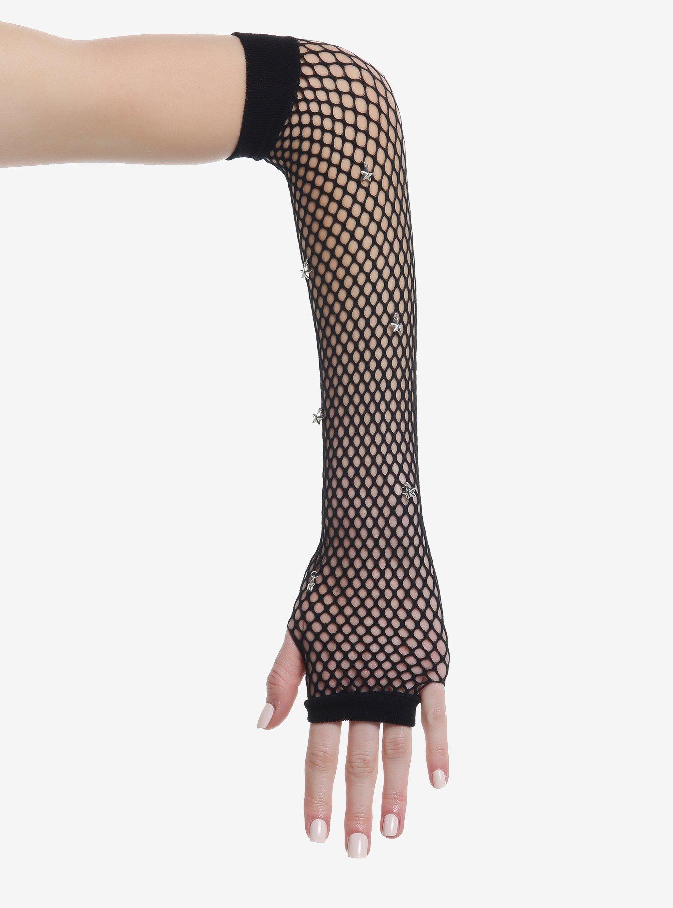 Star Charm Fishnet Arm Warmers, , hi-res