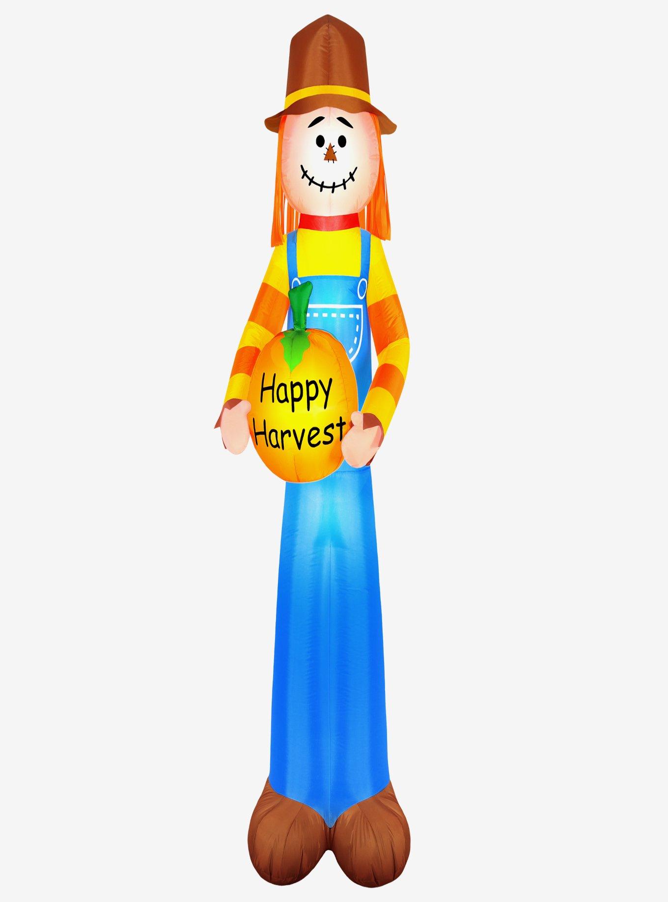 Inflatable Harvest Scarecrow Holding Pumpkin