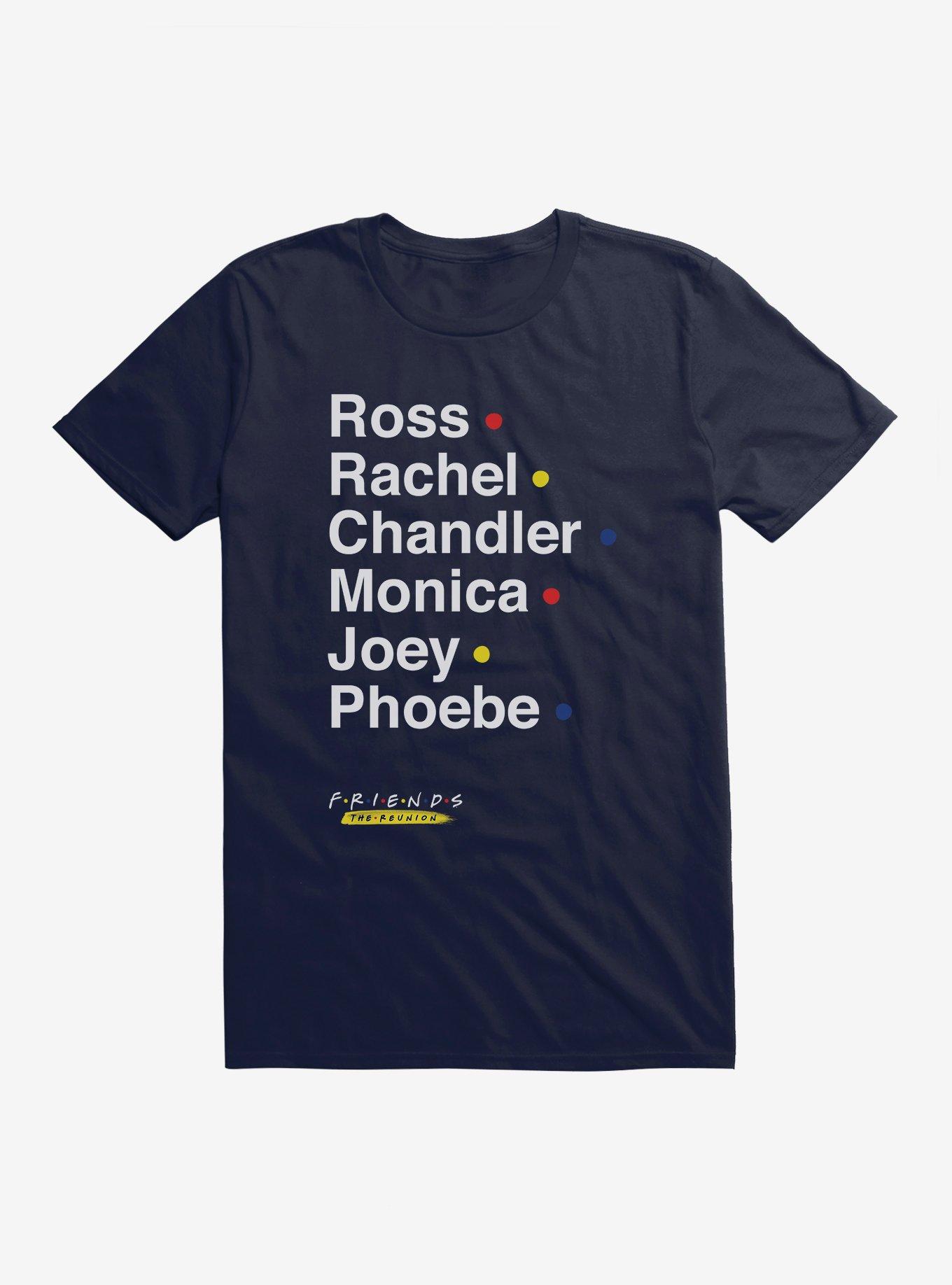 Friends Character Names List T-Shirt, NAVY, hi-res
