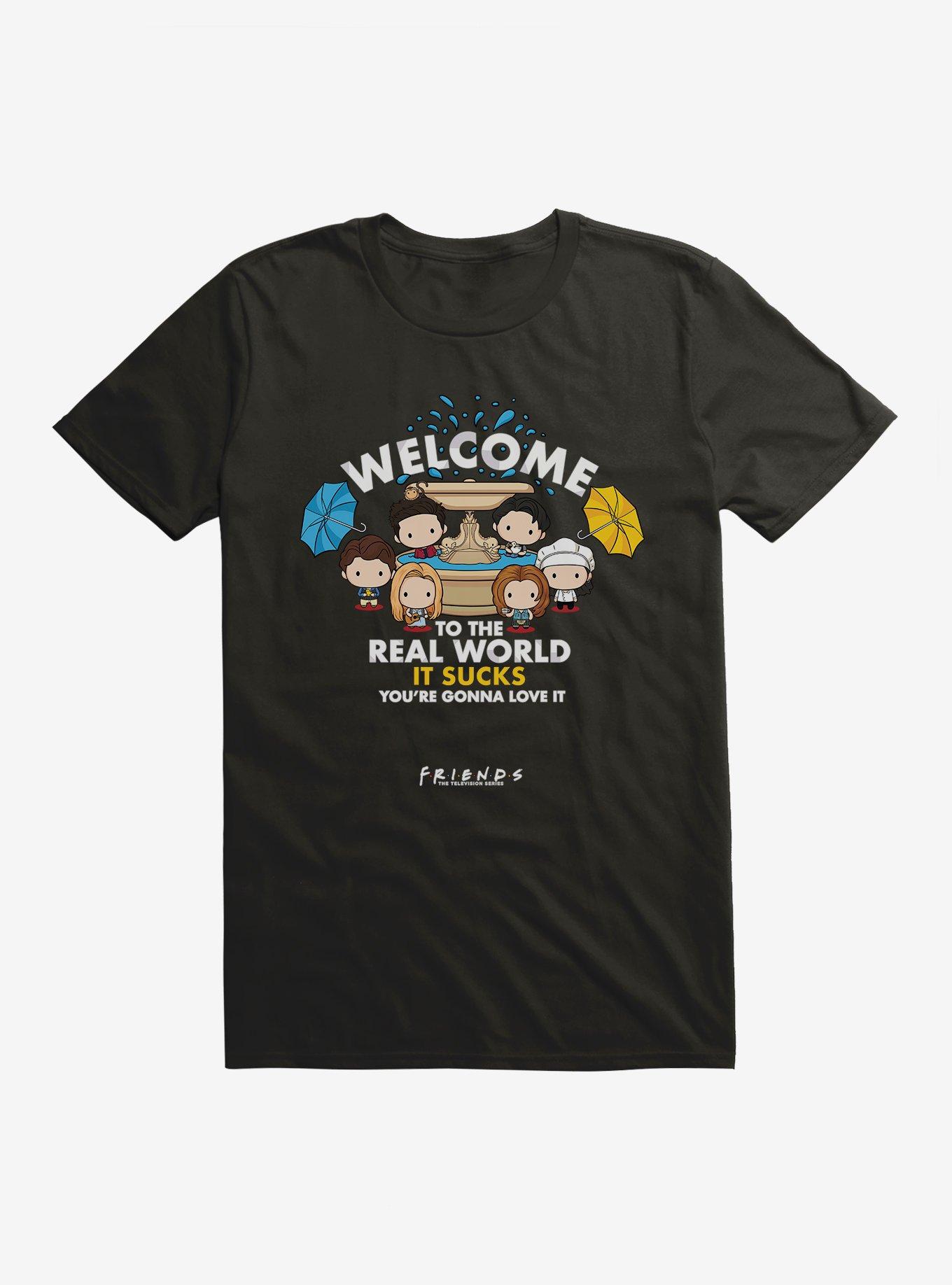 Friends Welcome To The Real World T-Shirt, BLACK, hi-res