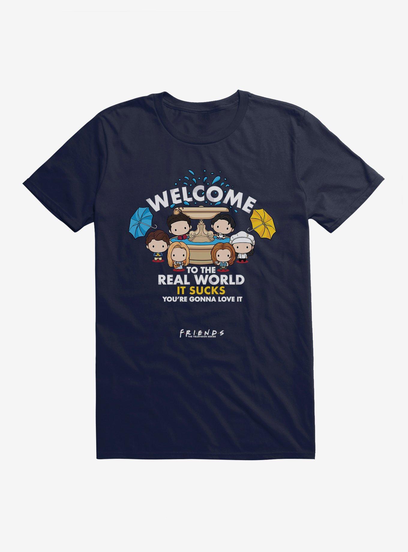 Friends Welcome To The Real World T-Shirt, NAVY, hi-res