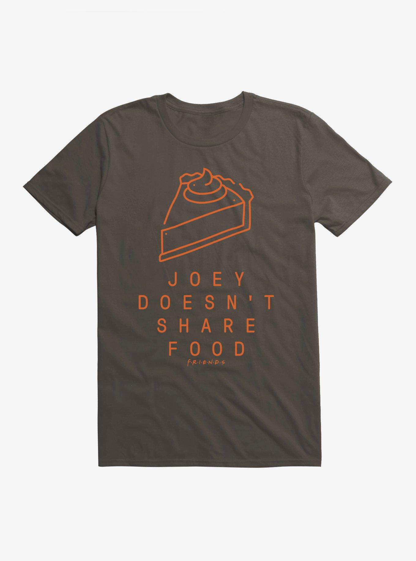 Friends Joey Doesn't Share Food Pie T-Shirt, SMOKE, hi-res