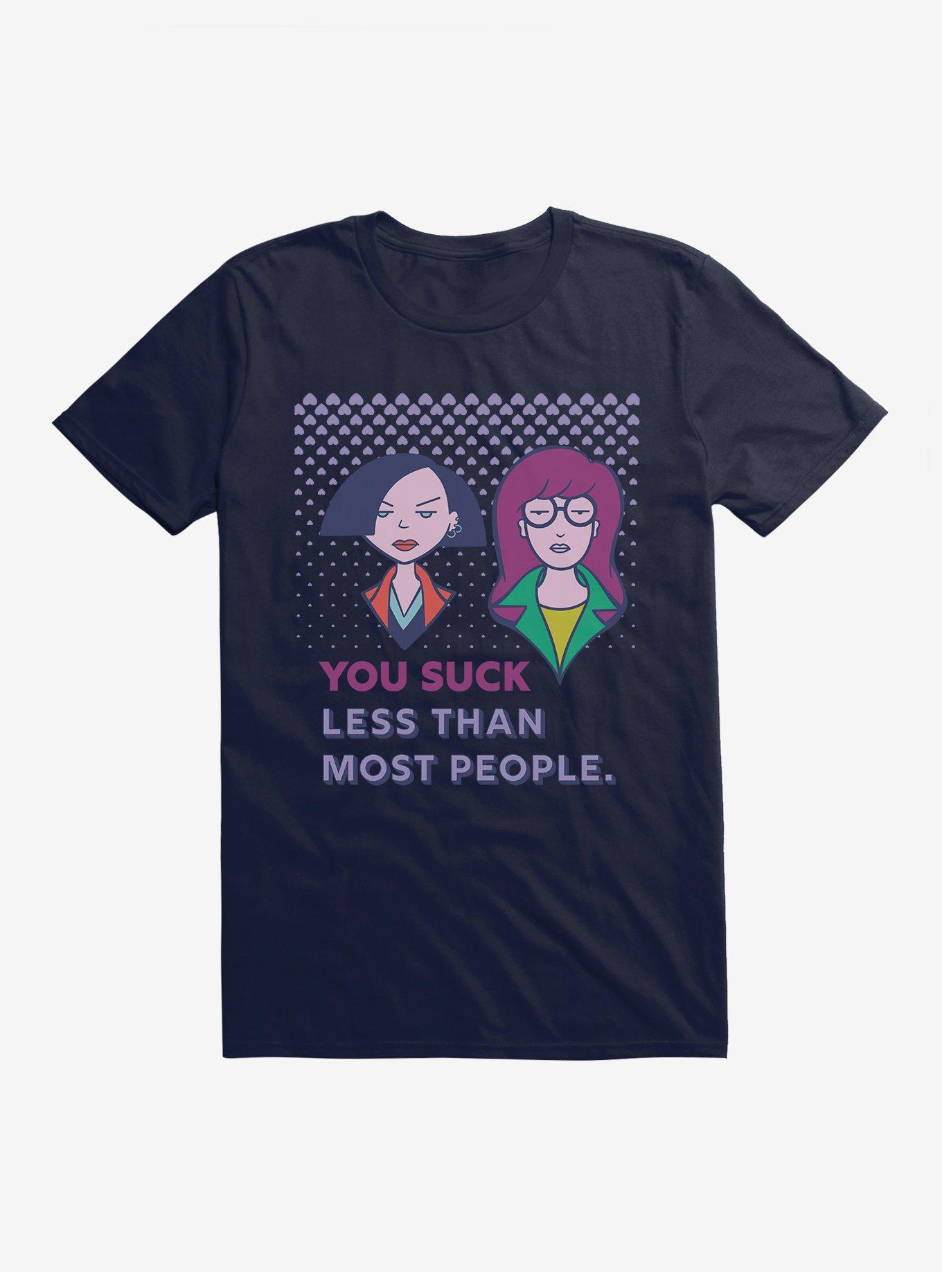 Daria You Suck Less Than Most People T-Shirt, NAVY, hi-res