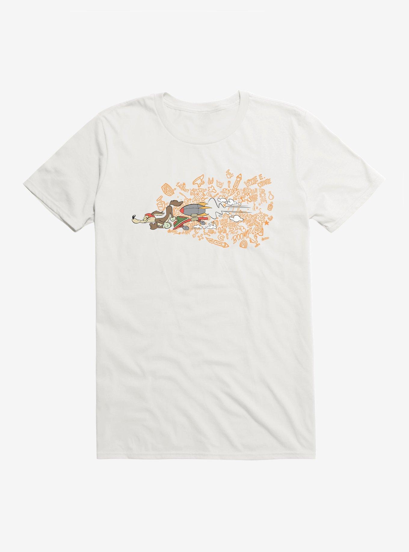 Looney Tunes Wile E. Coyote Rocket Skateboard T-Shirt