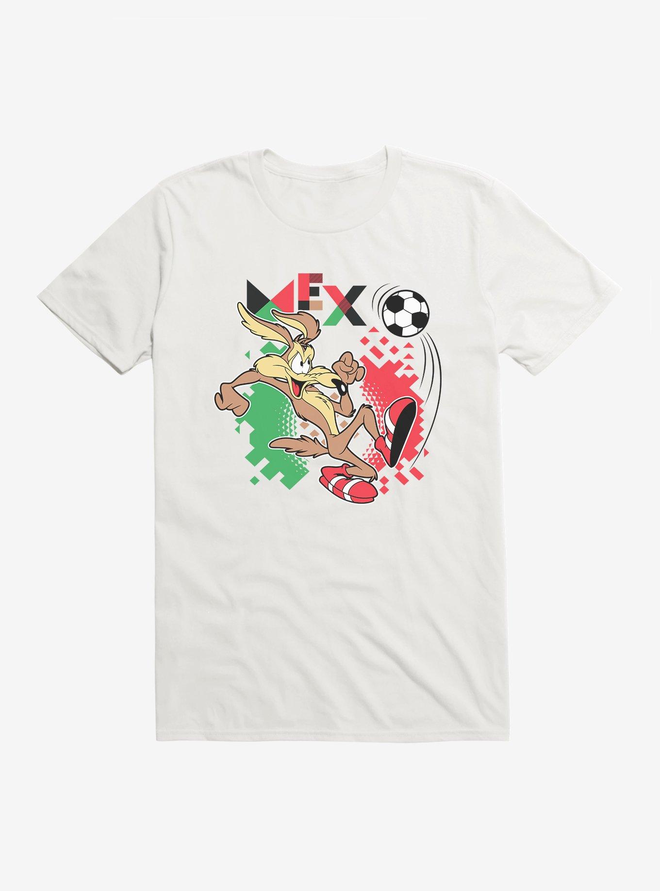 Looney Tunes Wile E Coyote Football Mexico T-Shirt, WHITE, hi-res