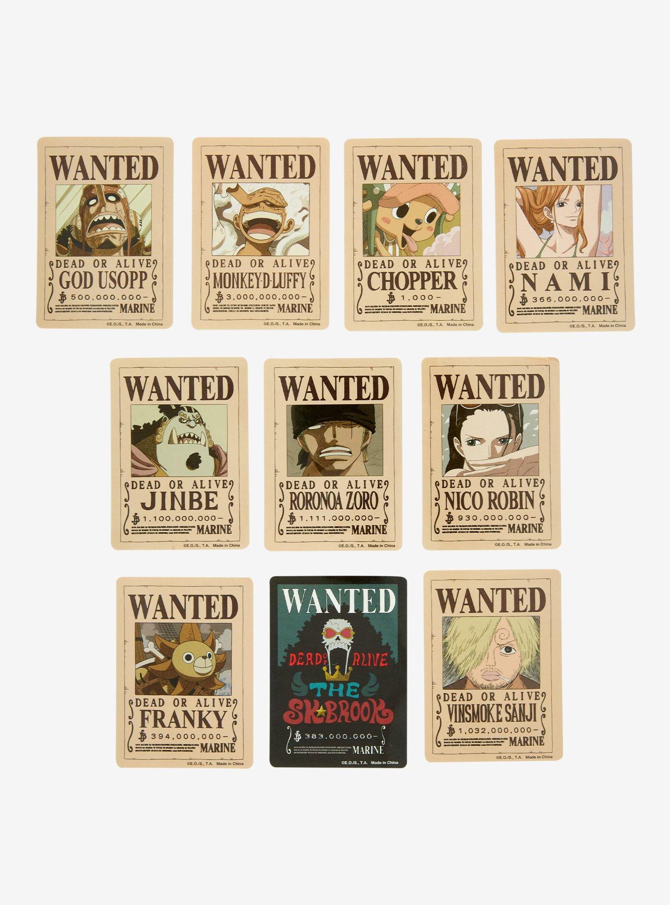 One Piece Wanted Poster Blind Bag Sticker Set, , hi-res