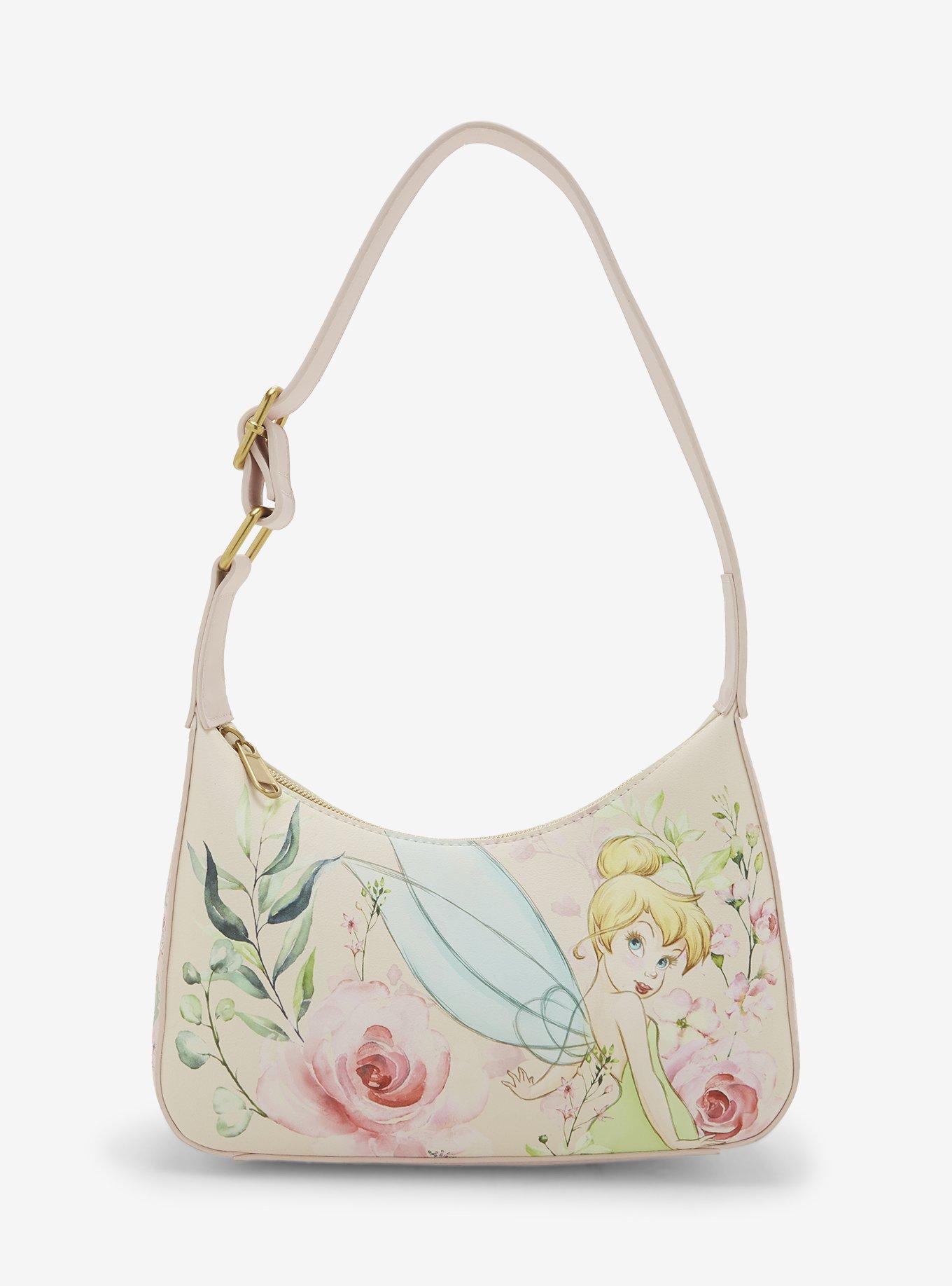 Loungefly Disney Peter Pan Tinker Bell Pastel Floral Shoulder Bag, , hi-res