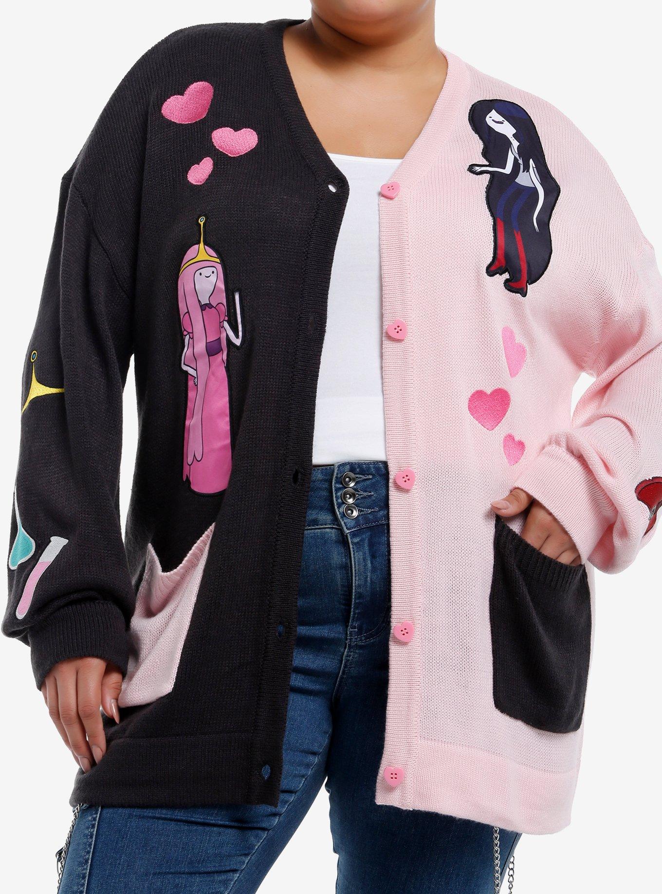 Adventure Time Marceline & Princess Bubblegum Hearts Girls Cardigan Plus