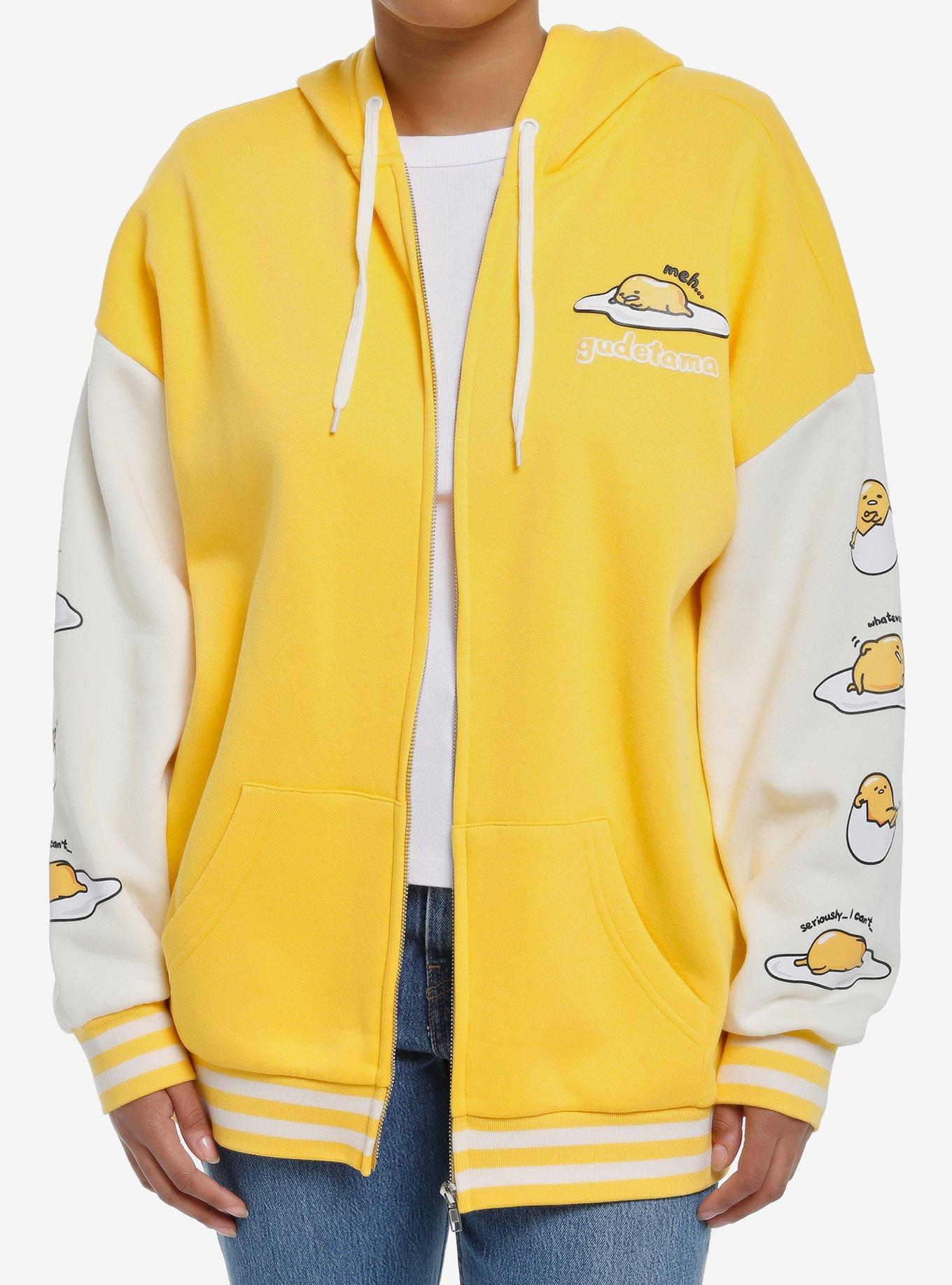 Gudetama Puff Print Girls Oversized Hoodie, , hi-res