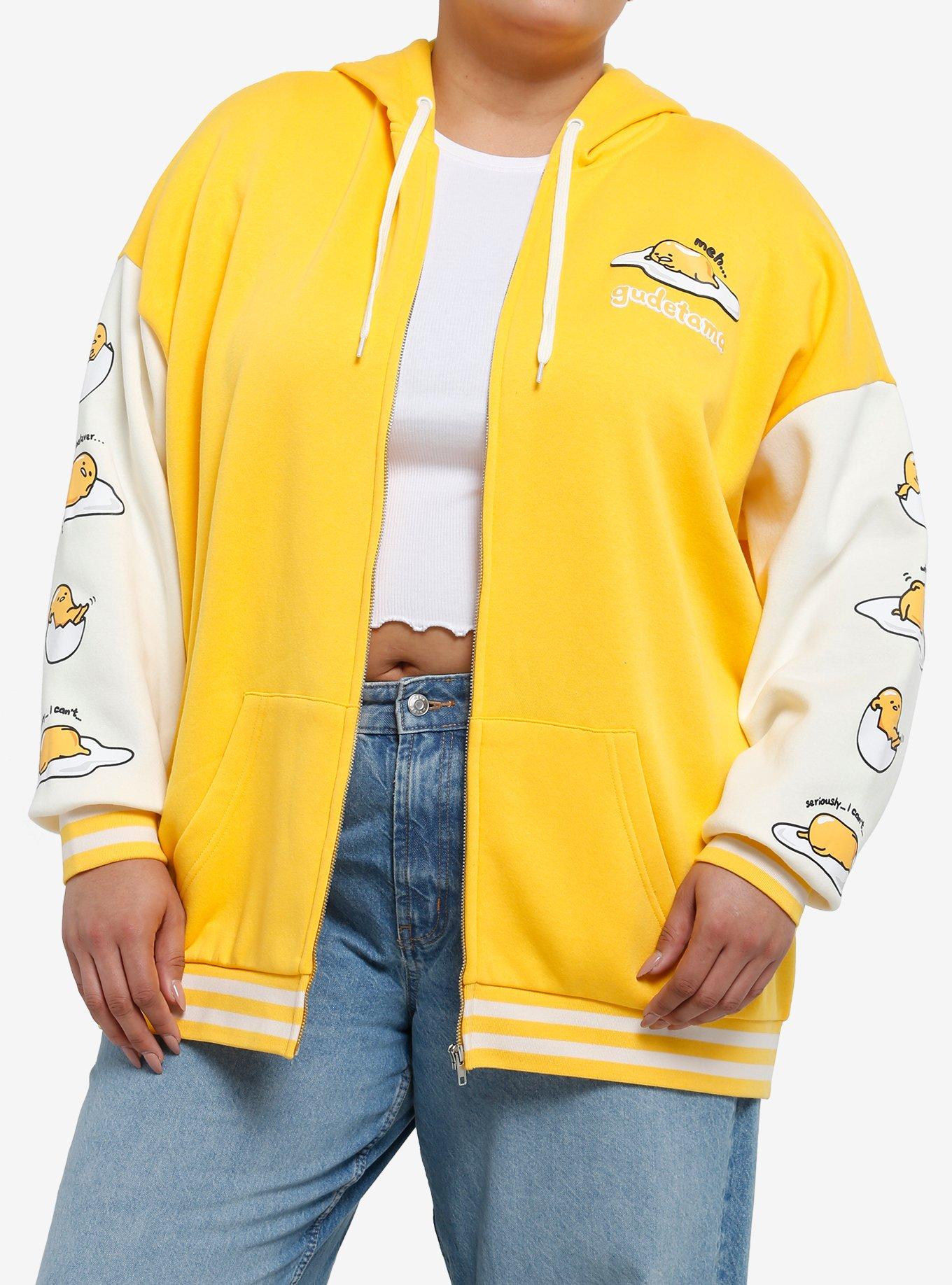 Gudetama Puff Print Girls Oversized Hoodie Plus Size, , hi-res