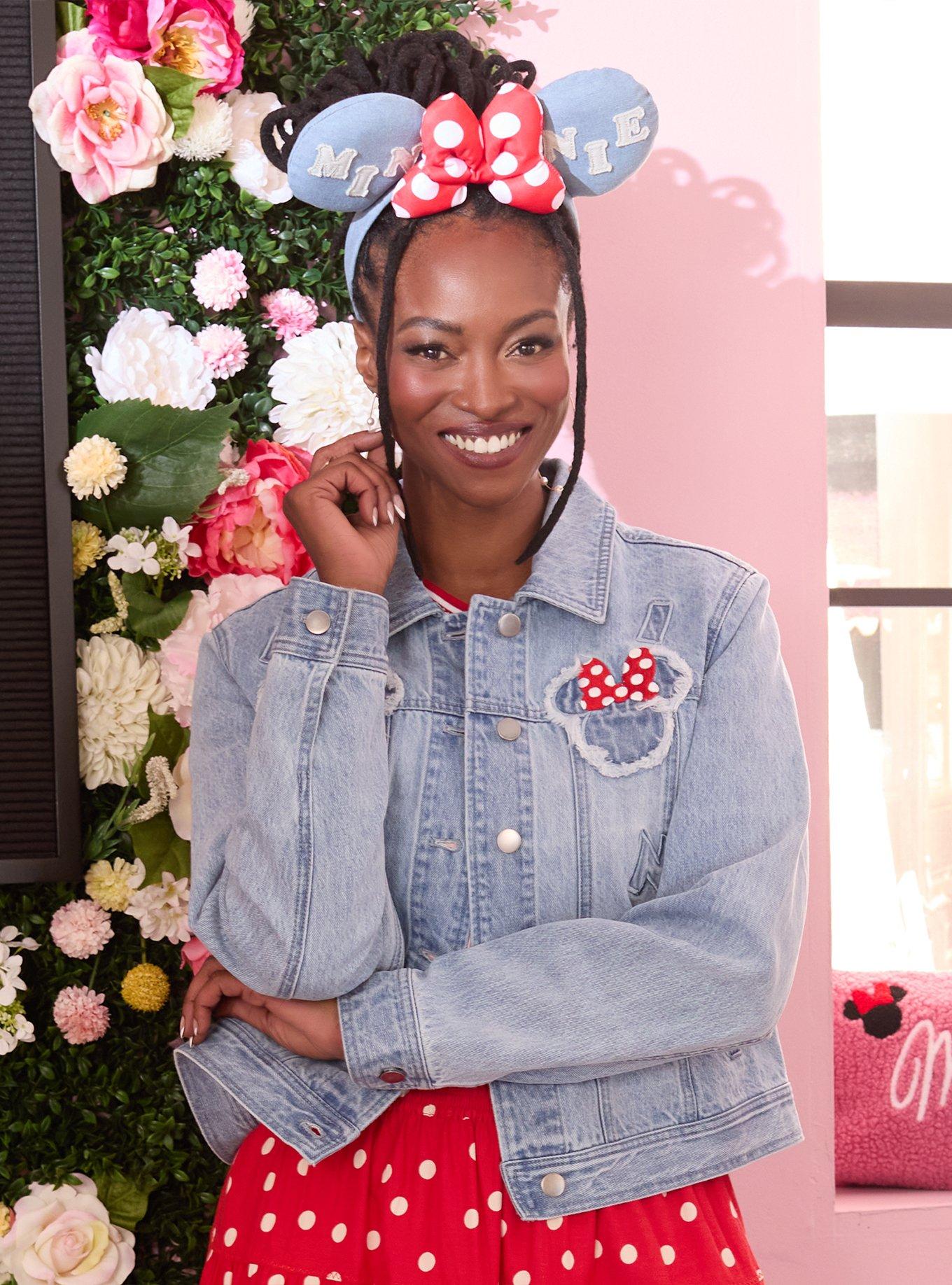 Disney Minnie Mouse Silhouette Women's Cropped Denim Jacket