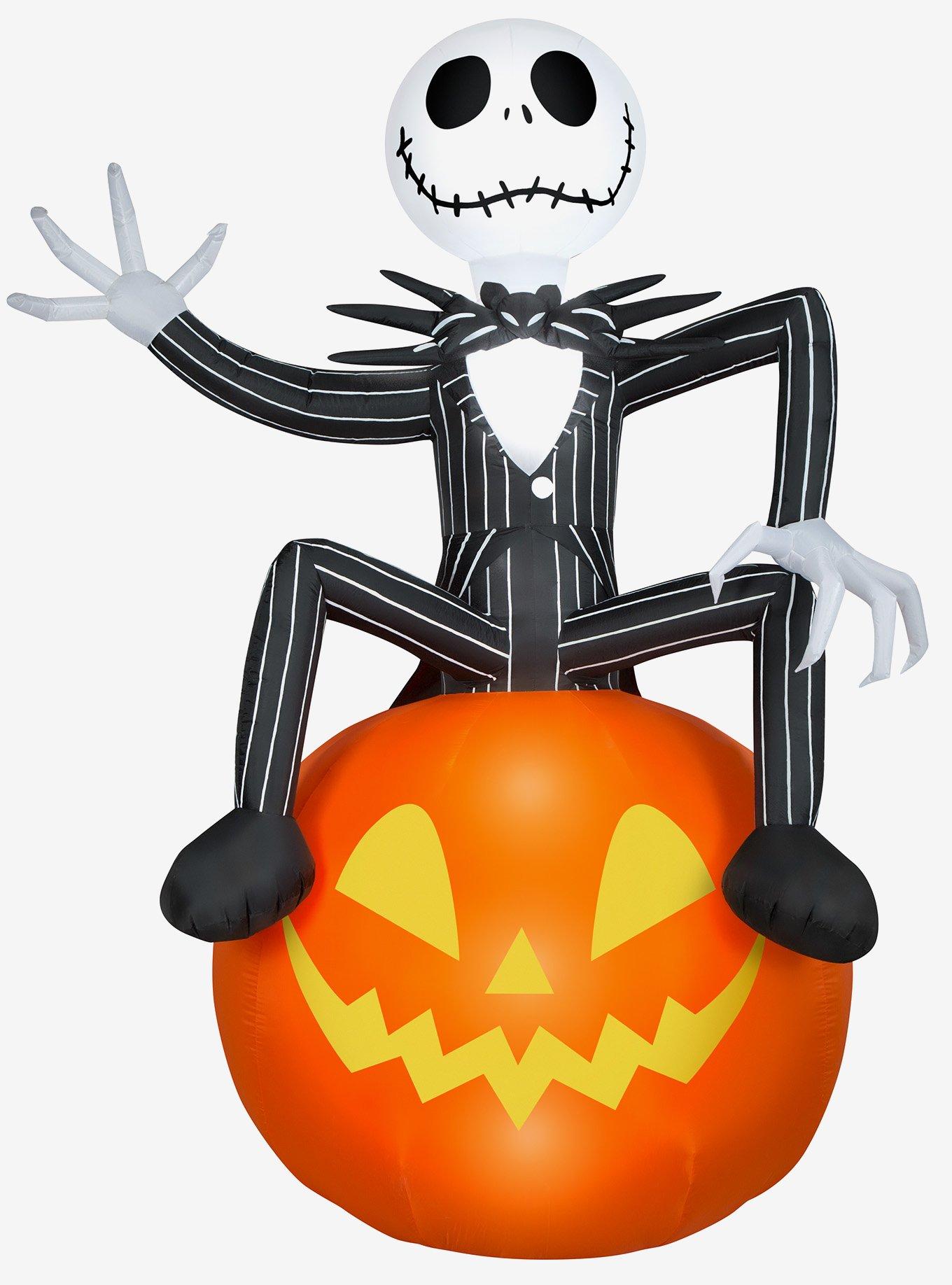 Disney Nightmare Before Christmas Jack Skellington On Jack-O'-Lantern Inflatable Decor, , hi-res