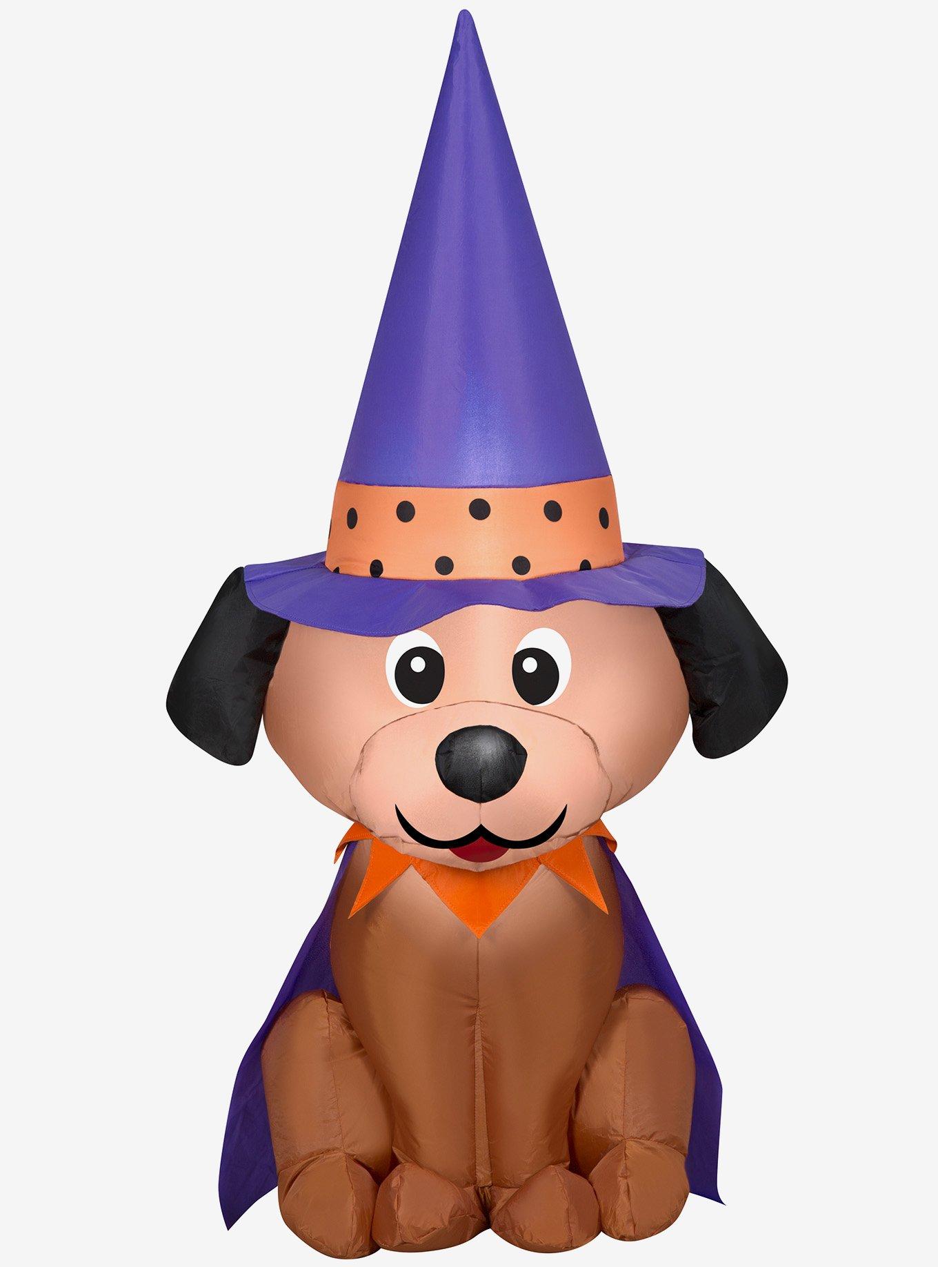 Dog in Witch Hat Inflatable Decor, , hi-res