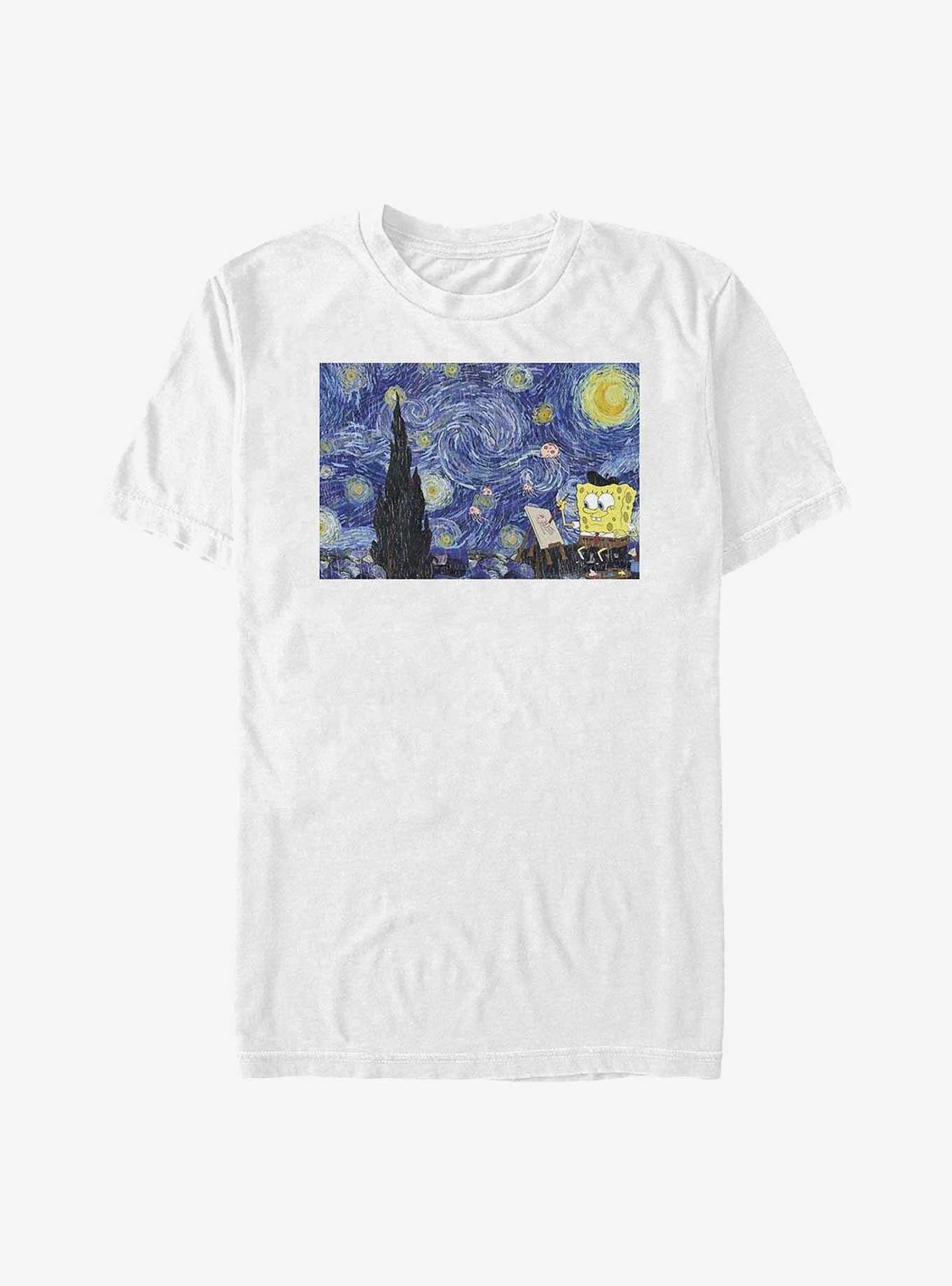 Spongebob Squarepants The Starry Night Painting Big & Tall T-Shirt, , hi-res