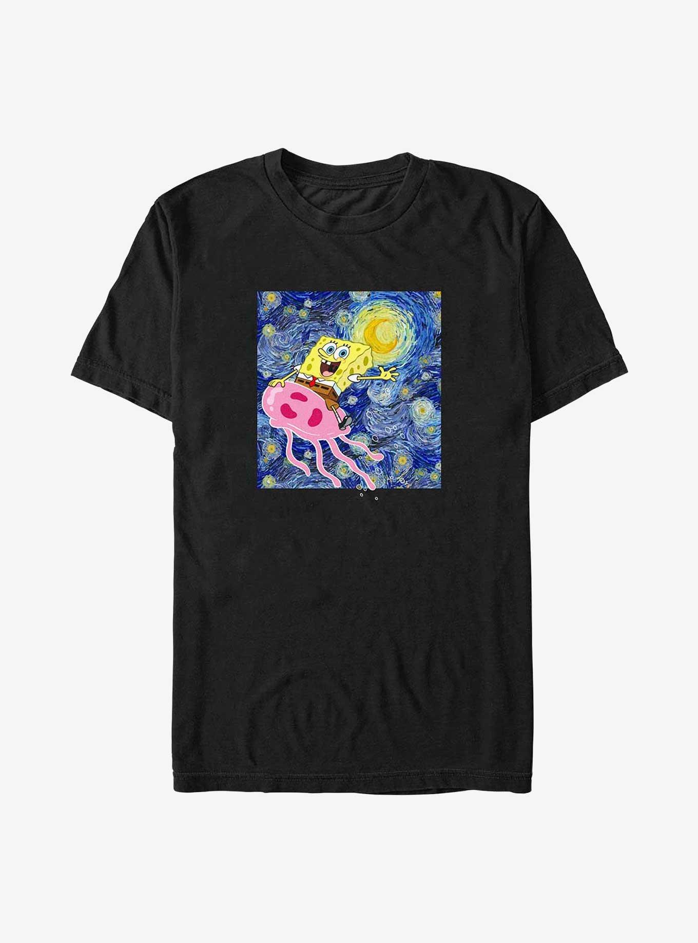 Spongebob Squarepants Starry Night Big & Tall T-Shirt, BLACK, hi-res