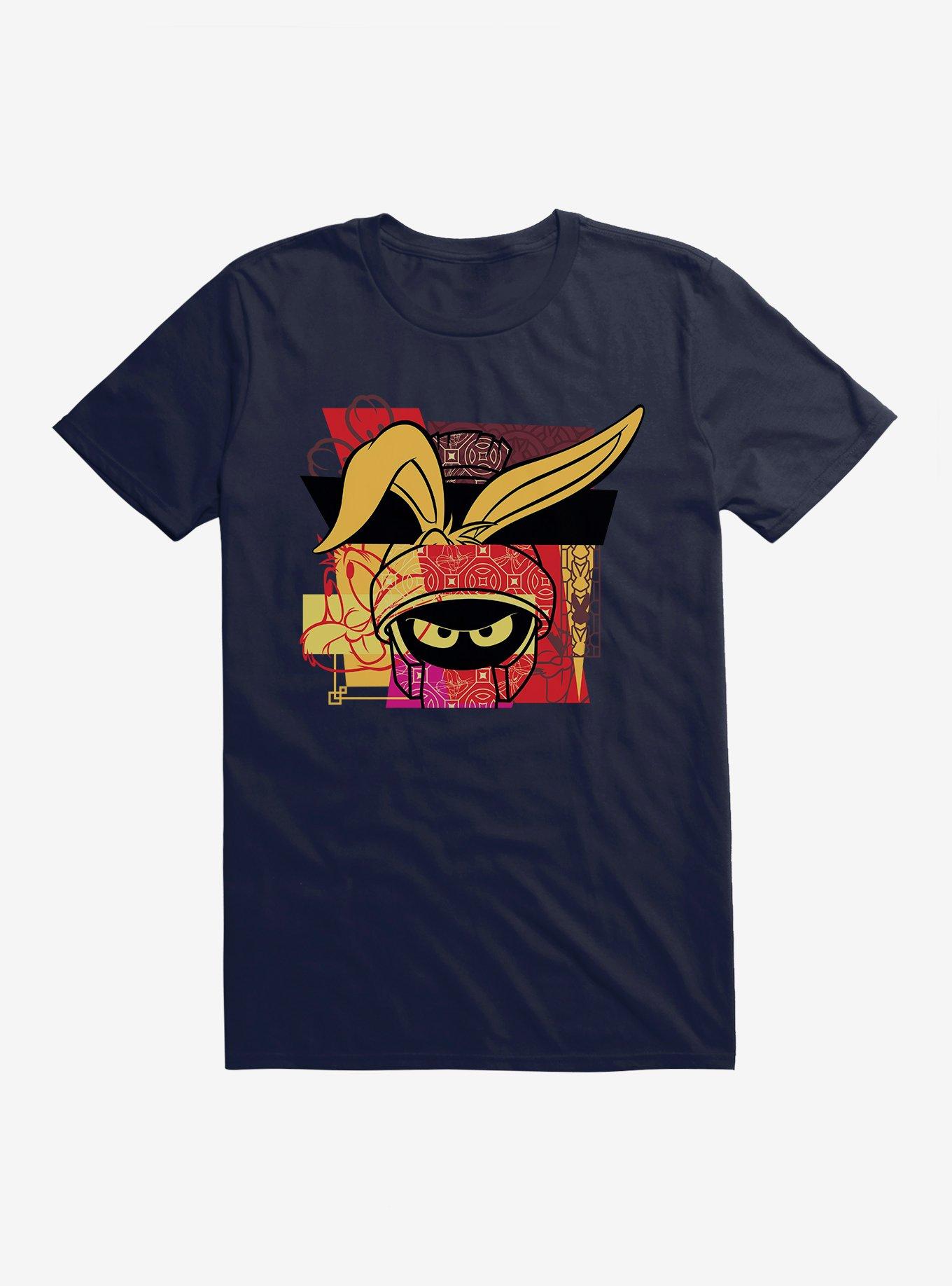 Looney Tunes Marvin The Martian Bunny Collage T-Shirt, NAVY, hi-res