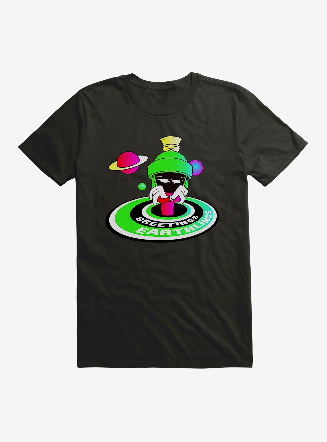 Looney Tunes Marvin The Martian Greetings Earthlings T-Shirt, , hi-res