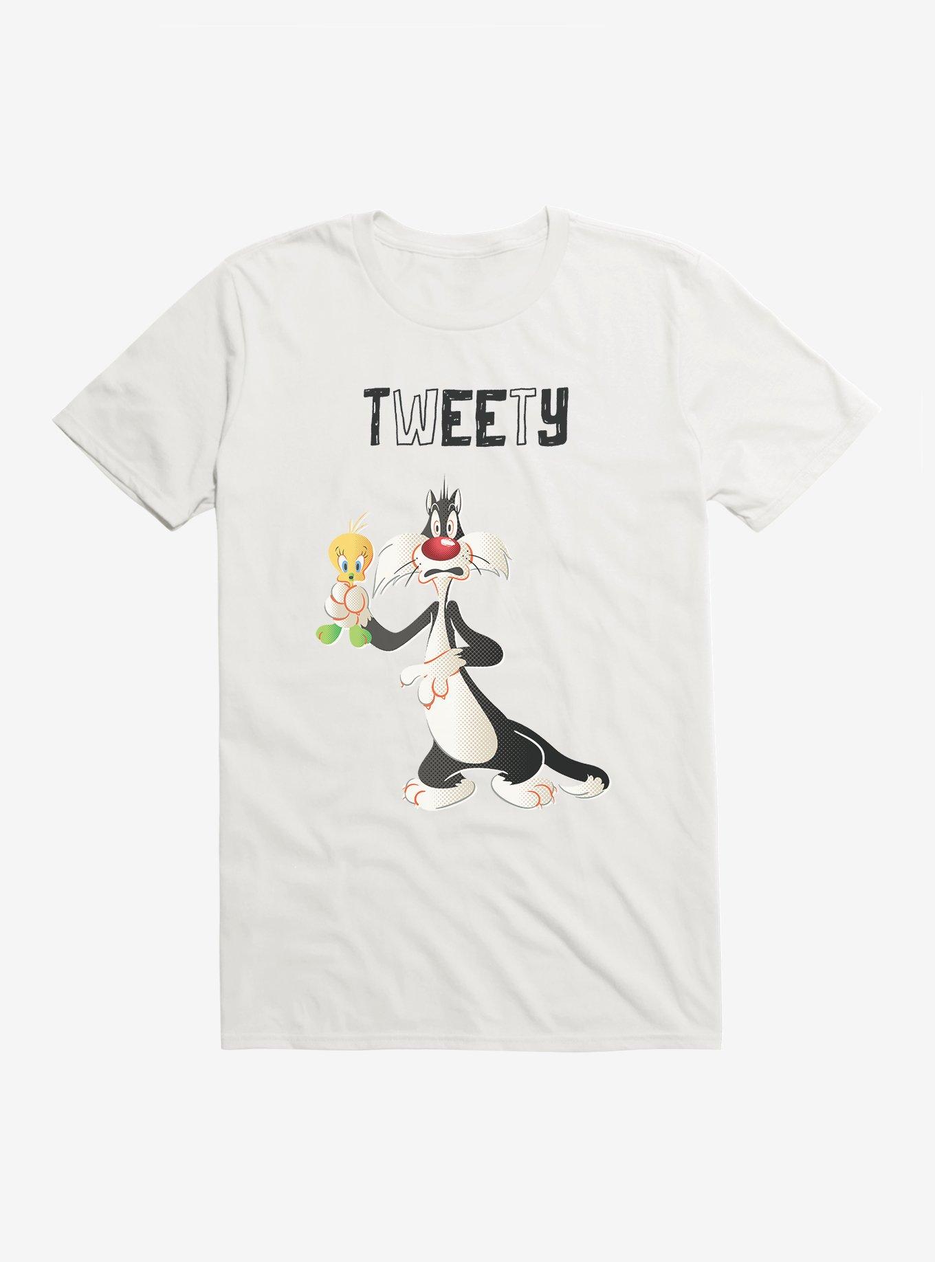 Looney Tunes Sylvester Catching Tweety T-Shirt, WHITE, hi-res