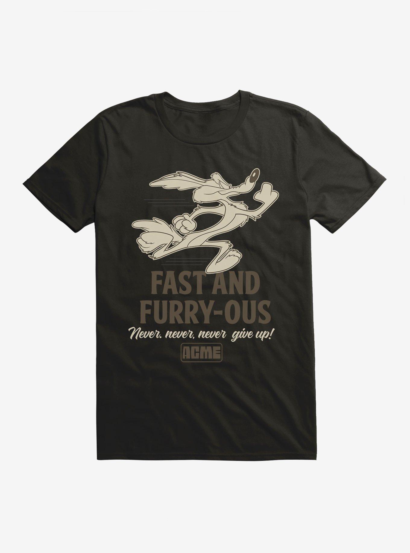 Looney Tunes Wile E. Coyote Fast And Fury-Ous T-Shirt, BLACK, hi-res