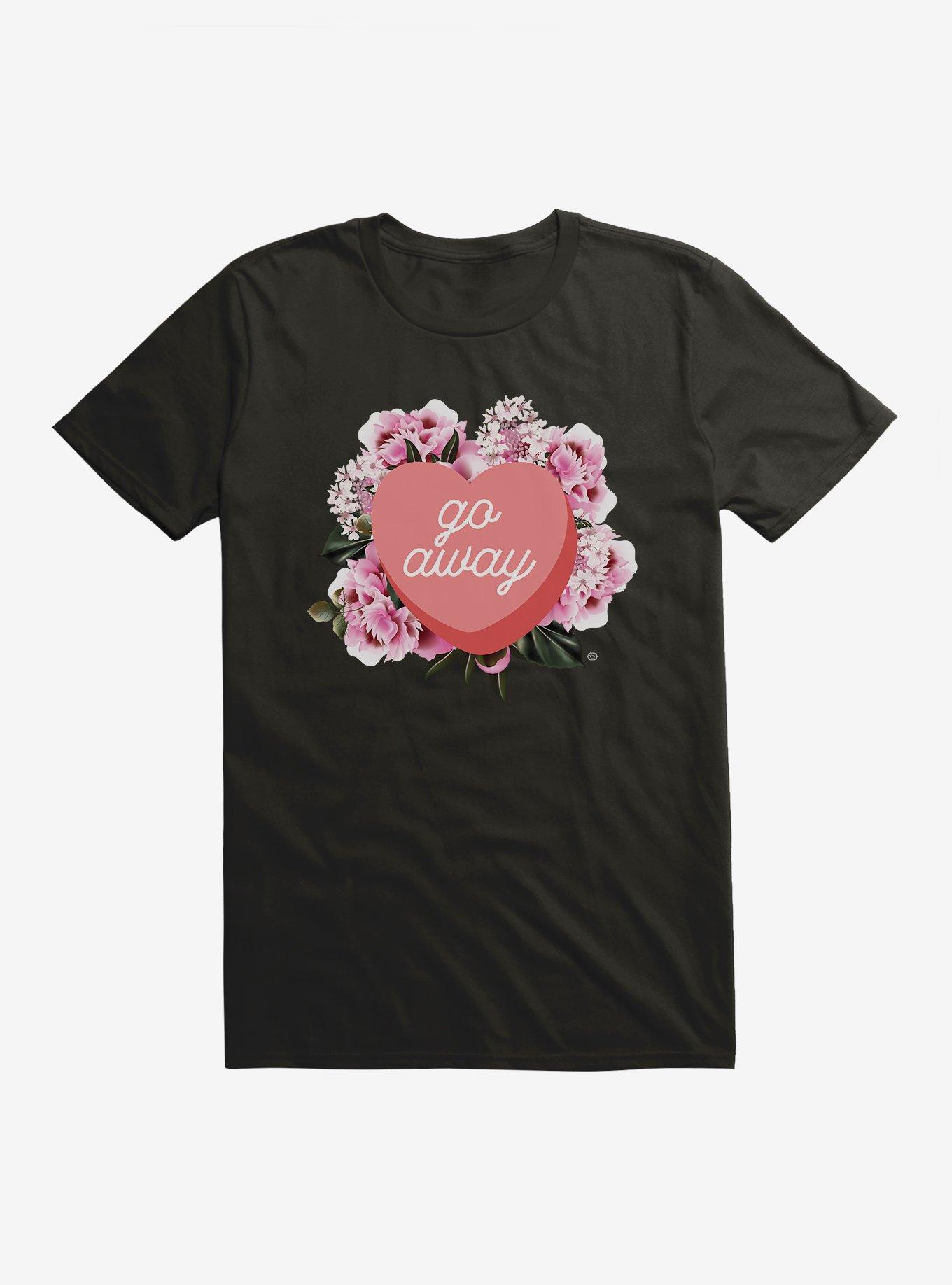 Go Away Candy Heart T-Shirt, BLACK, hi-res