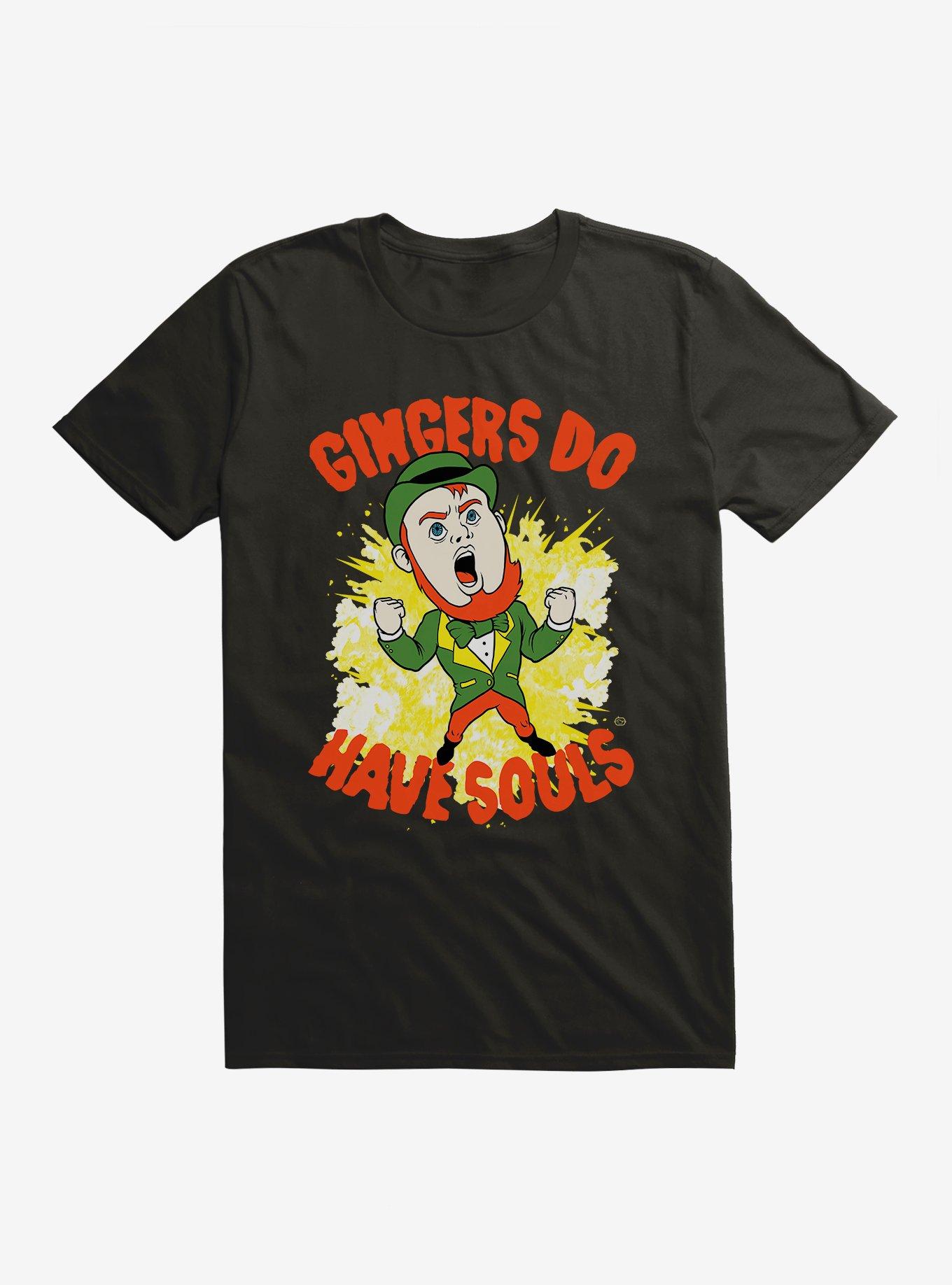 St. Patrick's Day Gingers Do Have Souls T-Shirt, BLACK, hi-res