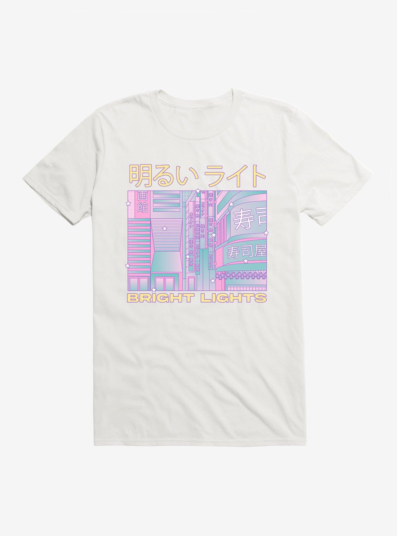 Vaporwave Bright Lights Japanese Text T-Shirt, , hi-res