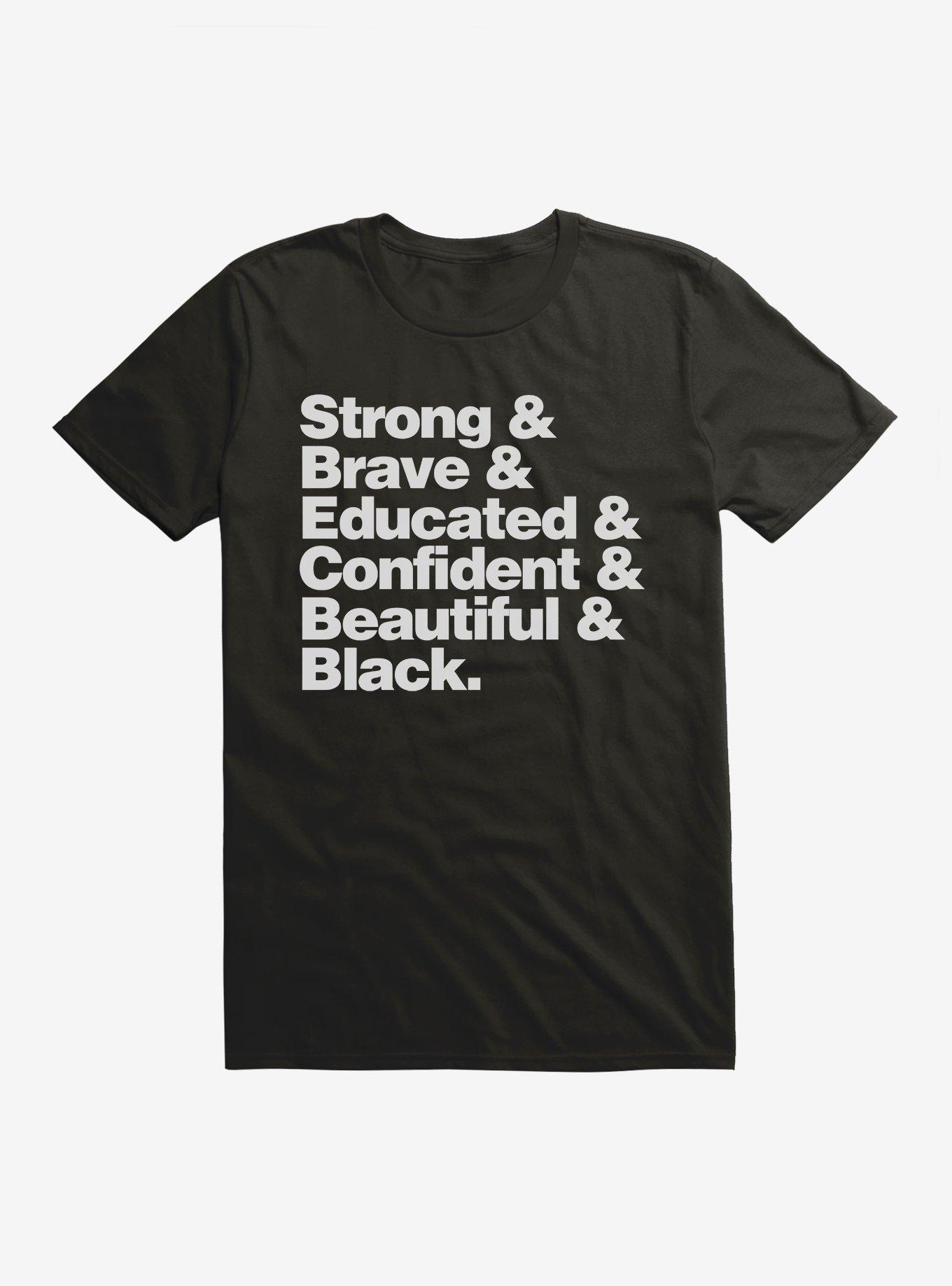 Black History Month Strong Brave Black T-Shirt, BLACK, hi-res