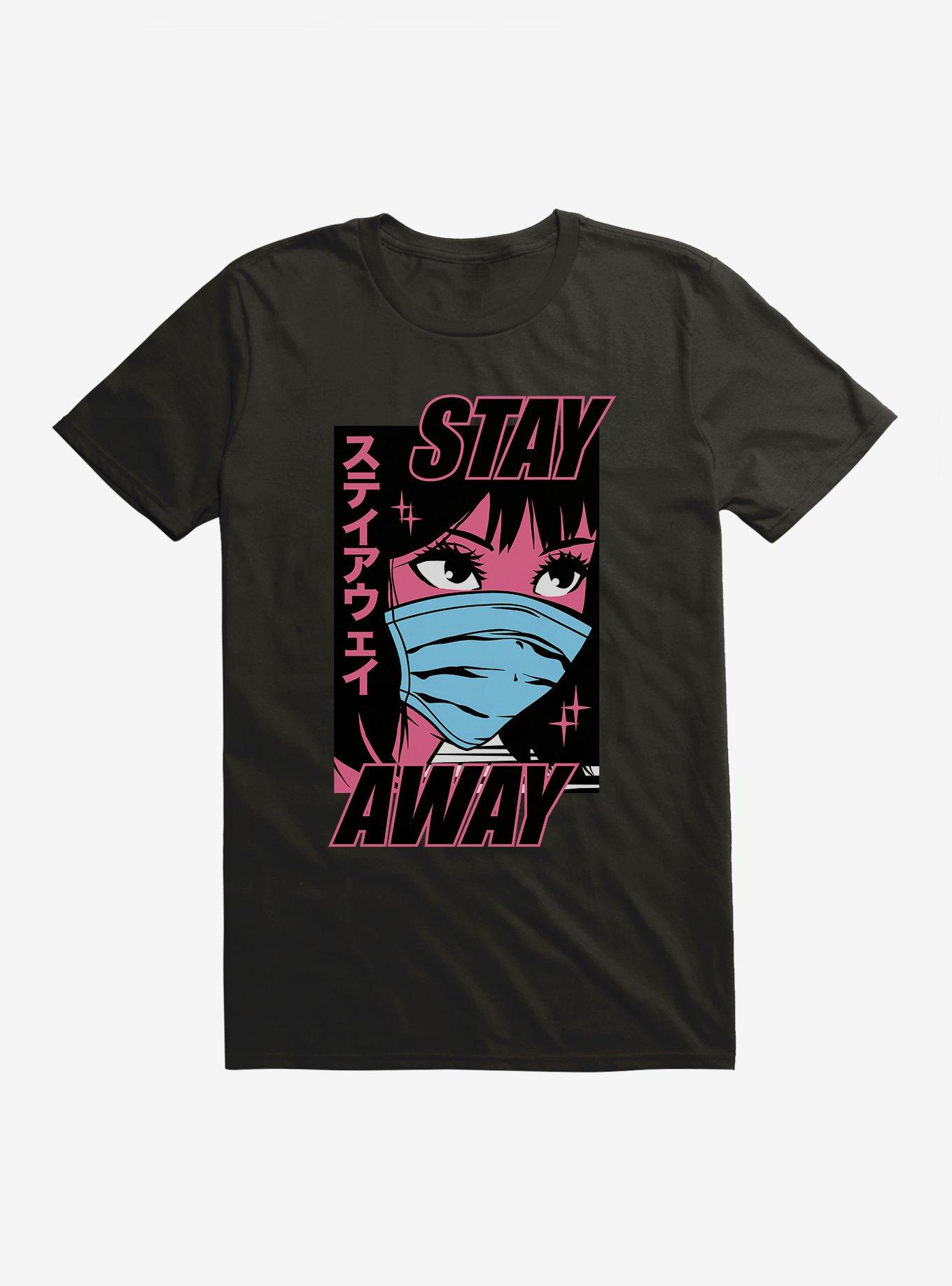 Anime Girl Stay Away T-Shirt, BLACK, hi-res