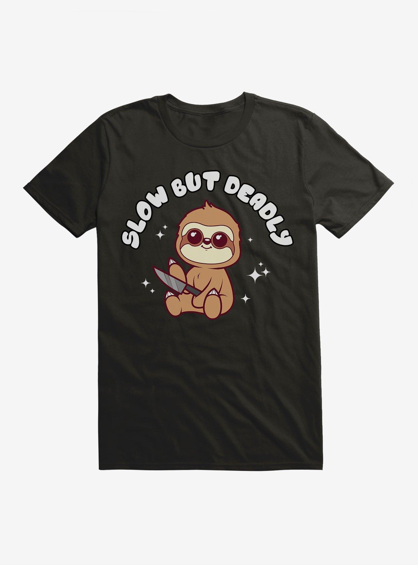 Sloth Slow But Deadly T-Shirt, BLACK, hi-res