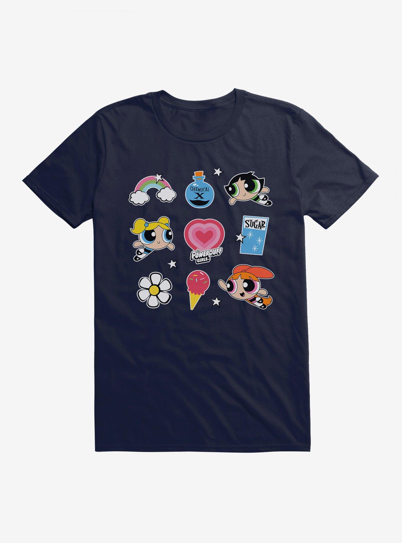 Powerpuff Girls Textbook Ingredients T-Shirt, NAVY, hi-res