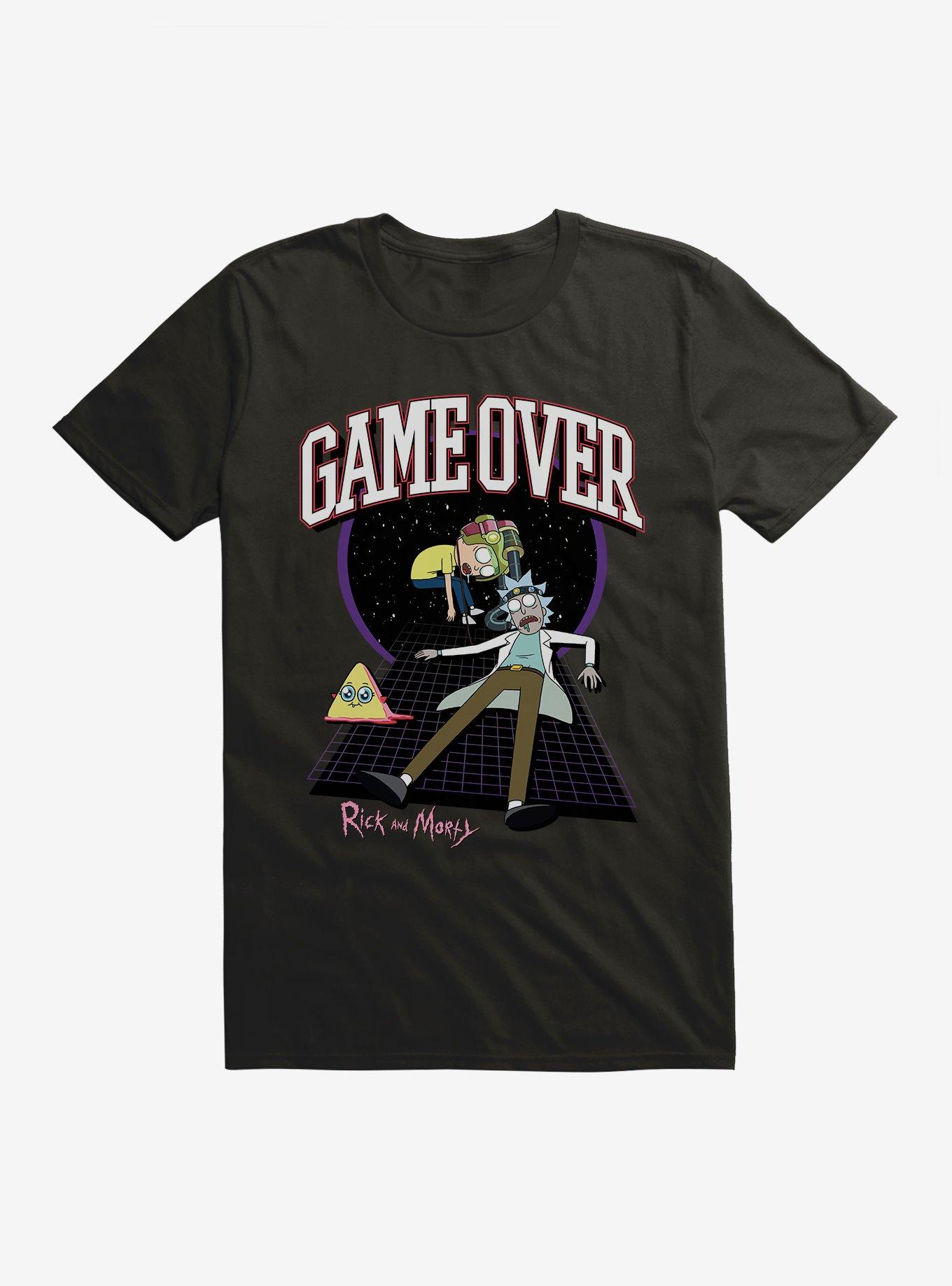Rick And Morty Game Over Mr. Frundles T-Shirt, BLACK, hi-res