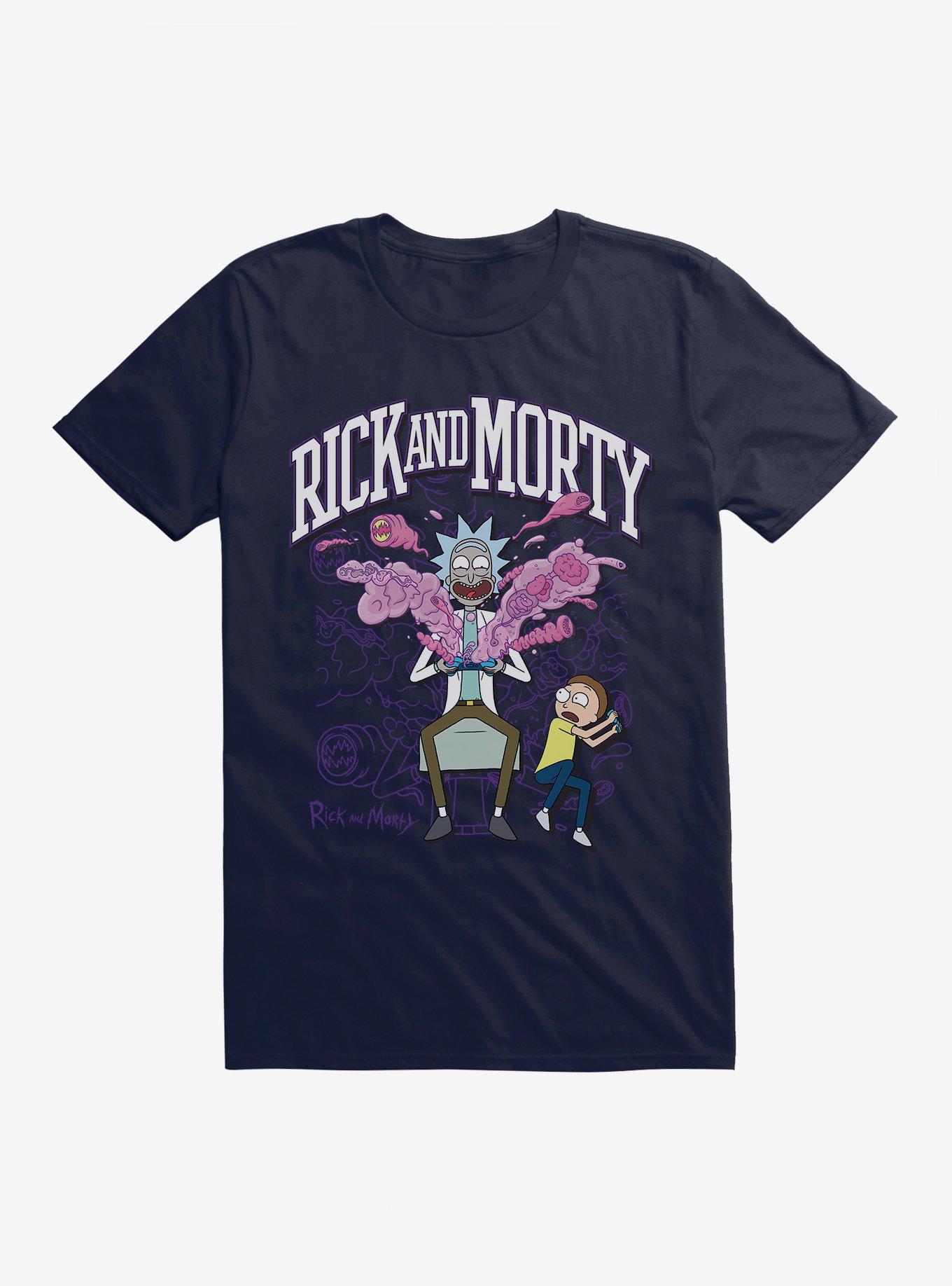 Rick And Morty Gaming Explosion T-Shirt, NAVY, hi-res